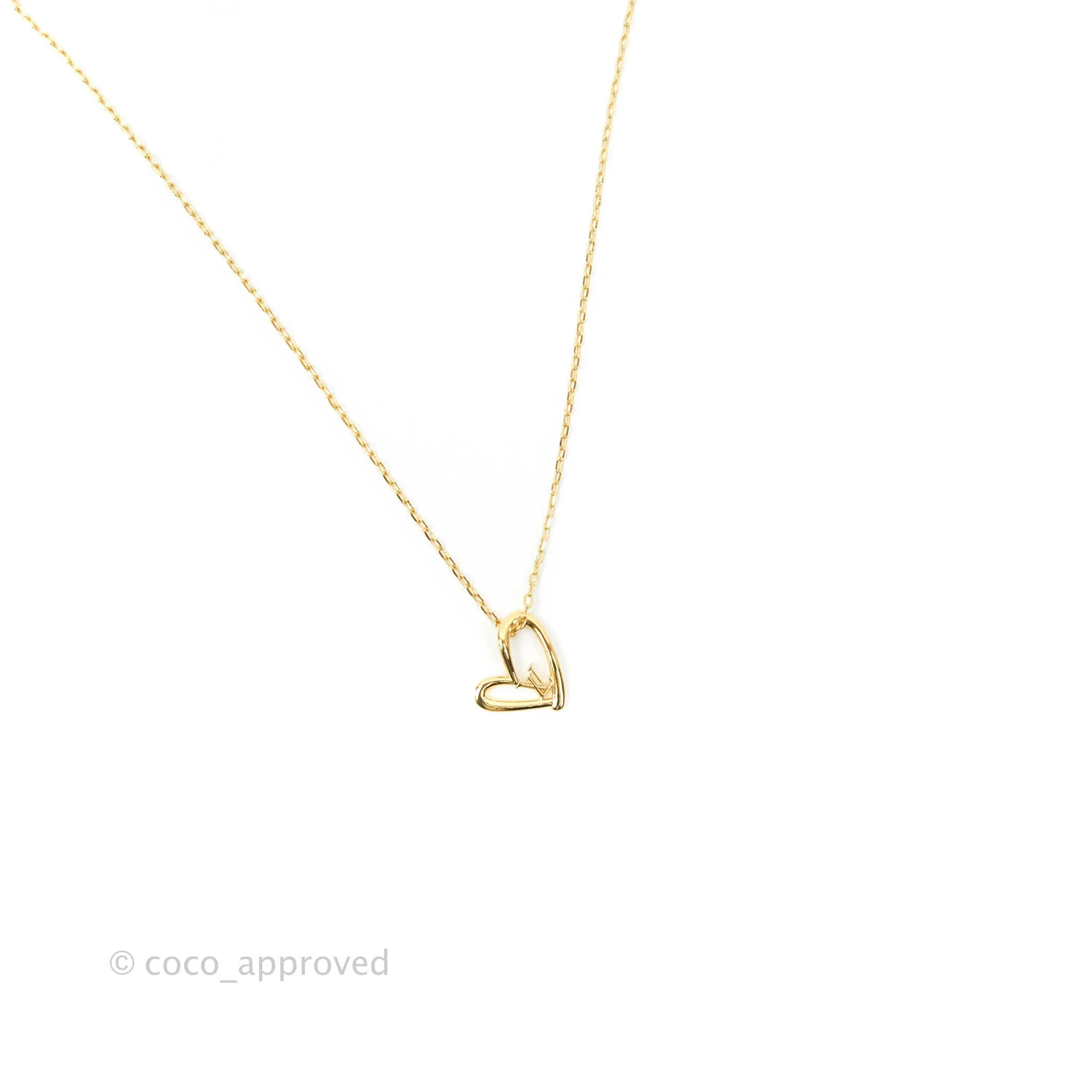 Louis Vuitton Fall In Love Heart Necklace Gold Tone