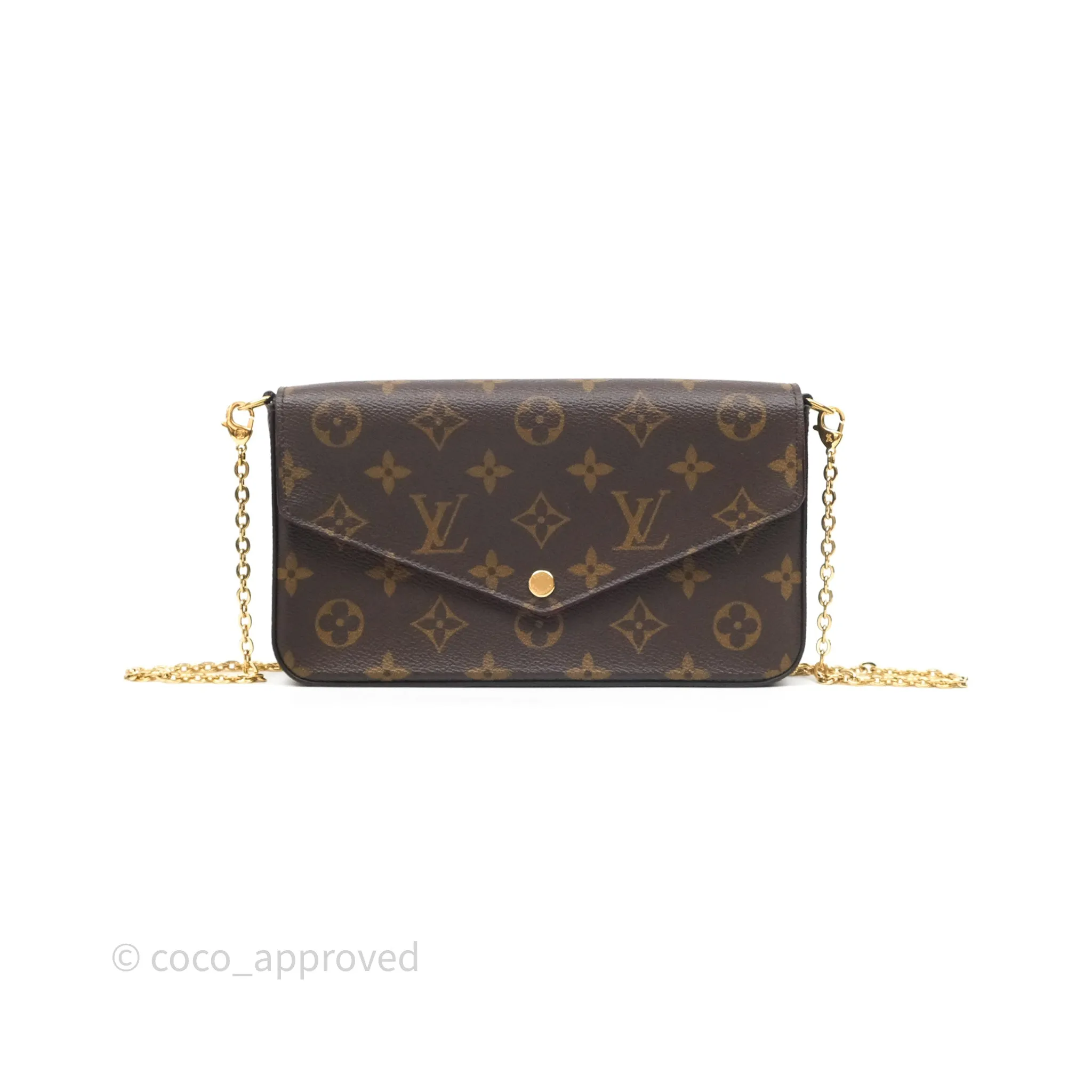 Louis Vuitton Flicie Pochette Clutch Monogram Canvas Gold Hardware