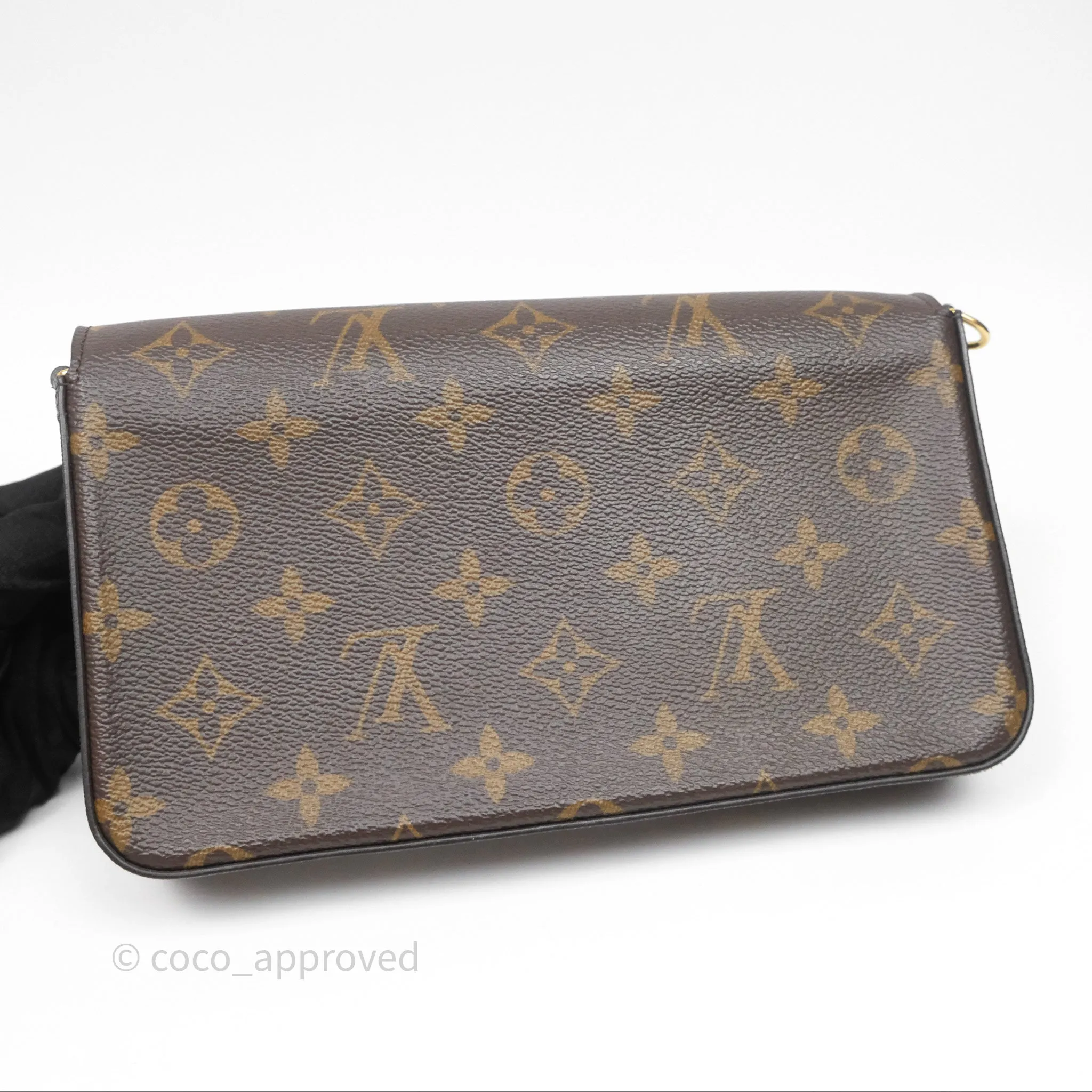 Louis Vuitton Flicie Pochette Clutch Monogram Canvas Gold Hardware