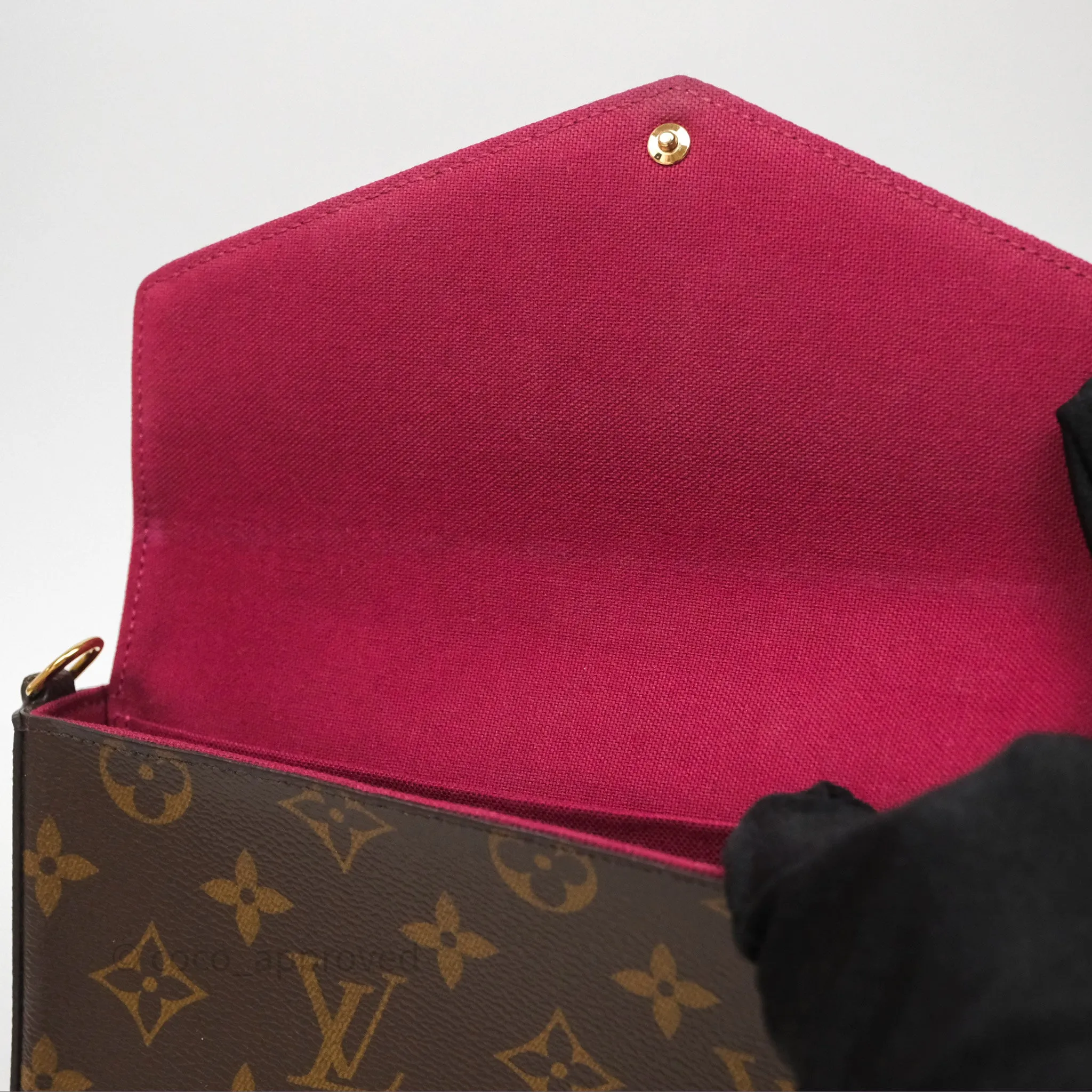 Louis Vuitton Flicie Pochette Clutch Monogram Canvas Gold Hardware