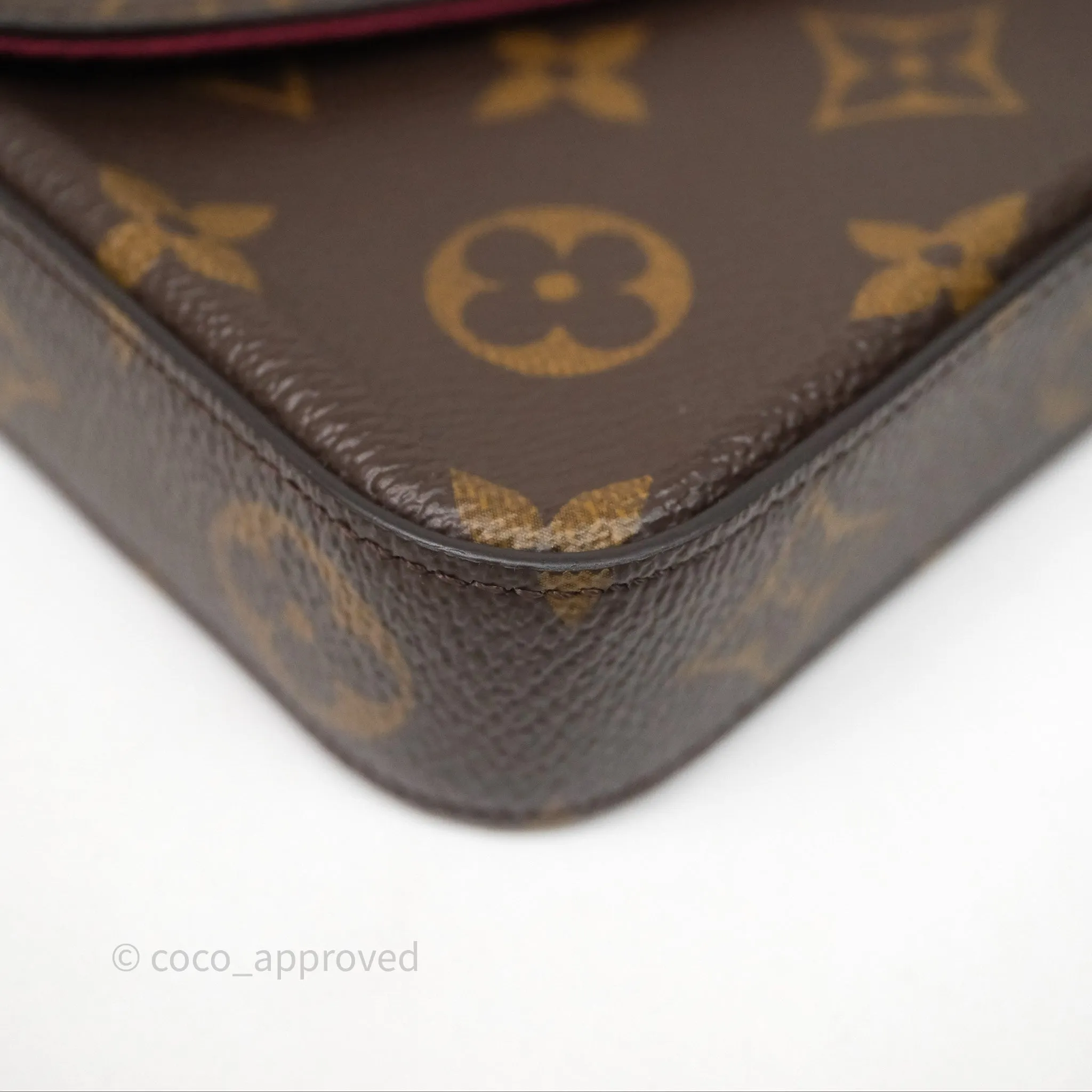 Louis Vuitton Flicie Pochette Clutch Monogram Canvas Gold Hardware