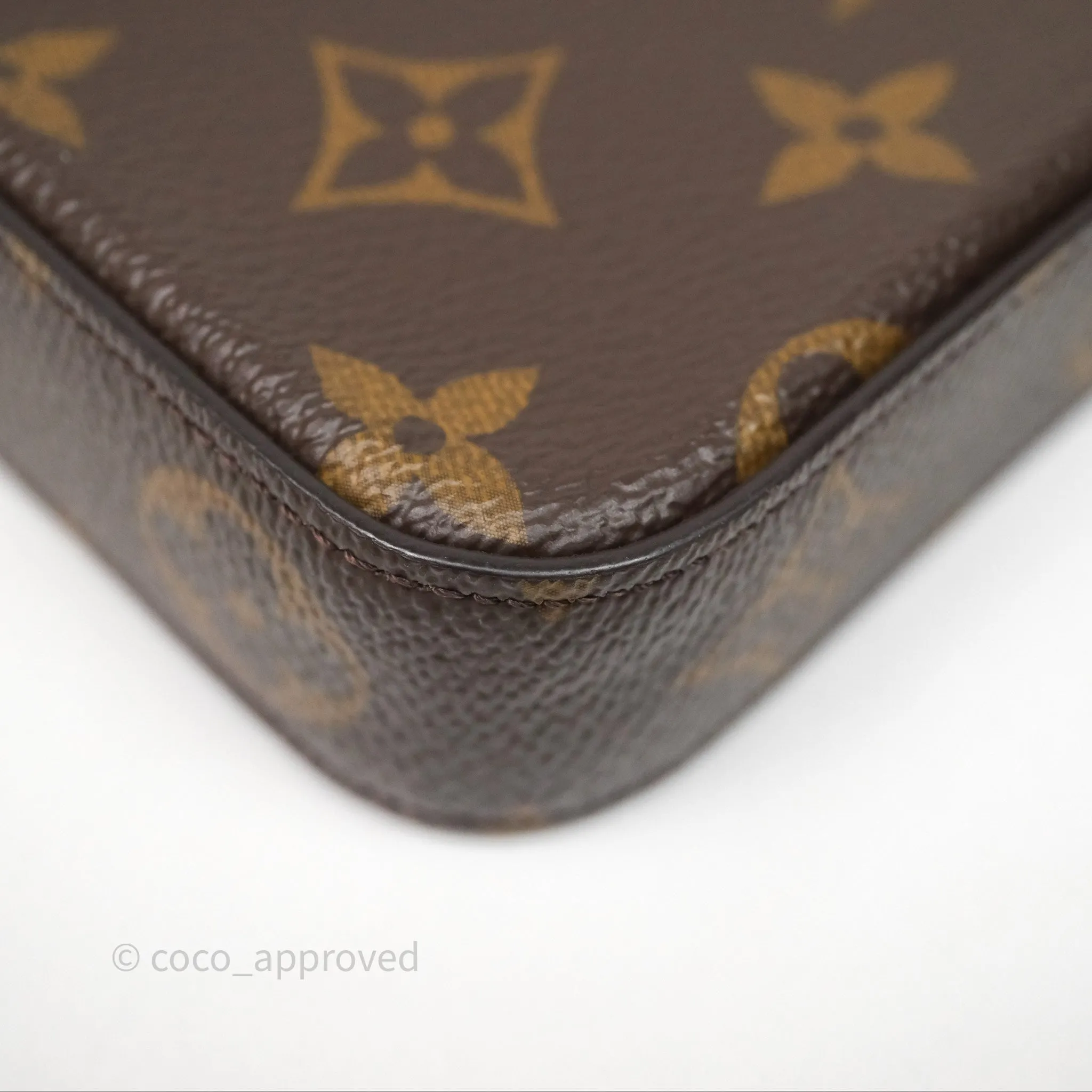 Louis Vuitton Flicie Pochette Clutch Monogram Canvas Gold Hardware