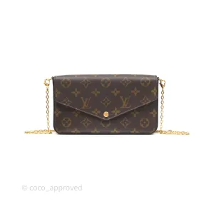 Louis Vuitton Flicie Pochette Clutch Monogram Canvas Gold Hardware