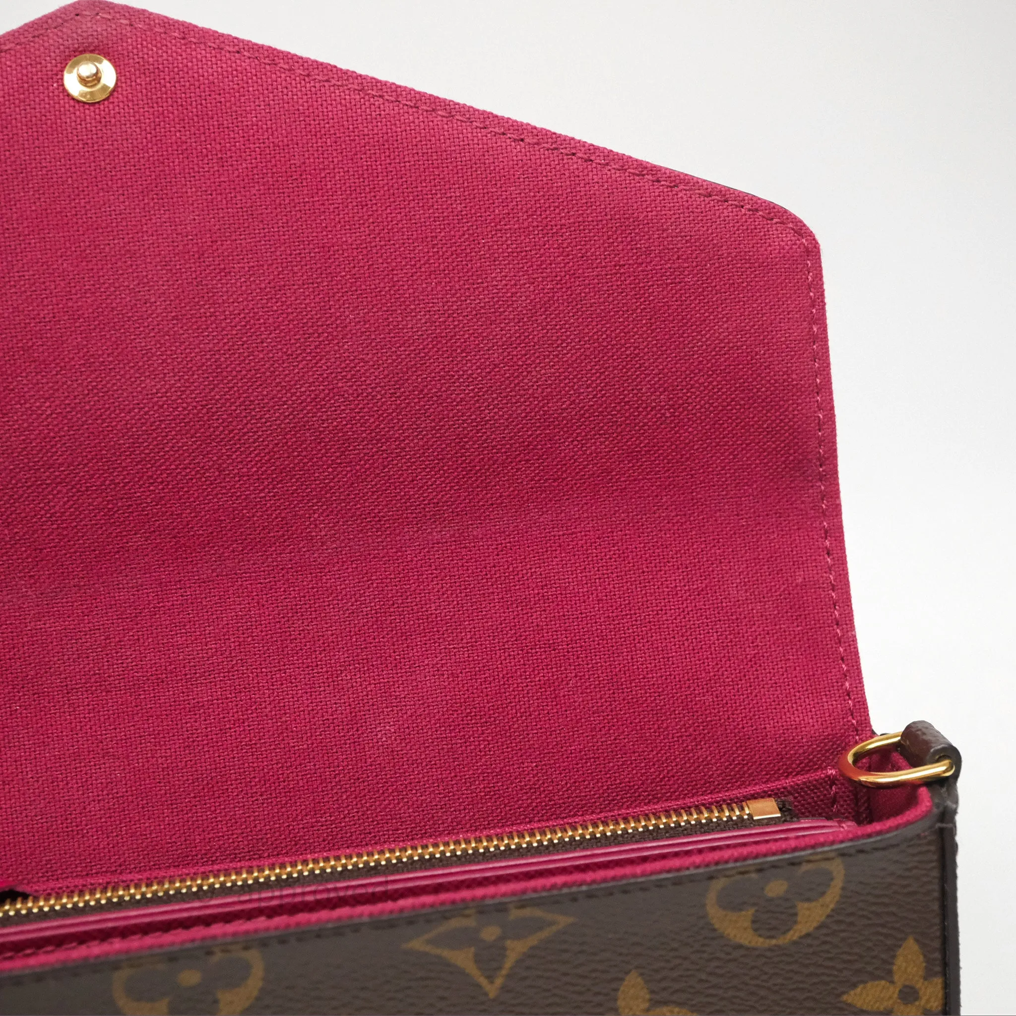 Louis Vuitton Flicie Pochette Clutch Monogram Canvas Gold Hardware