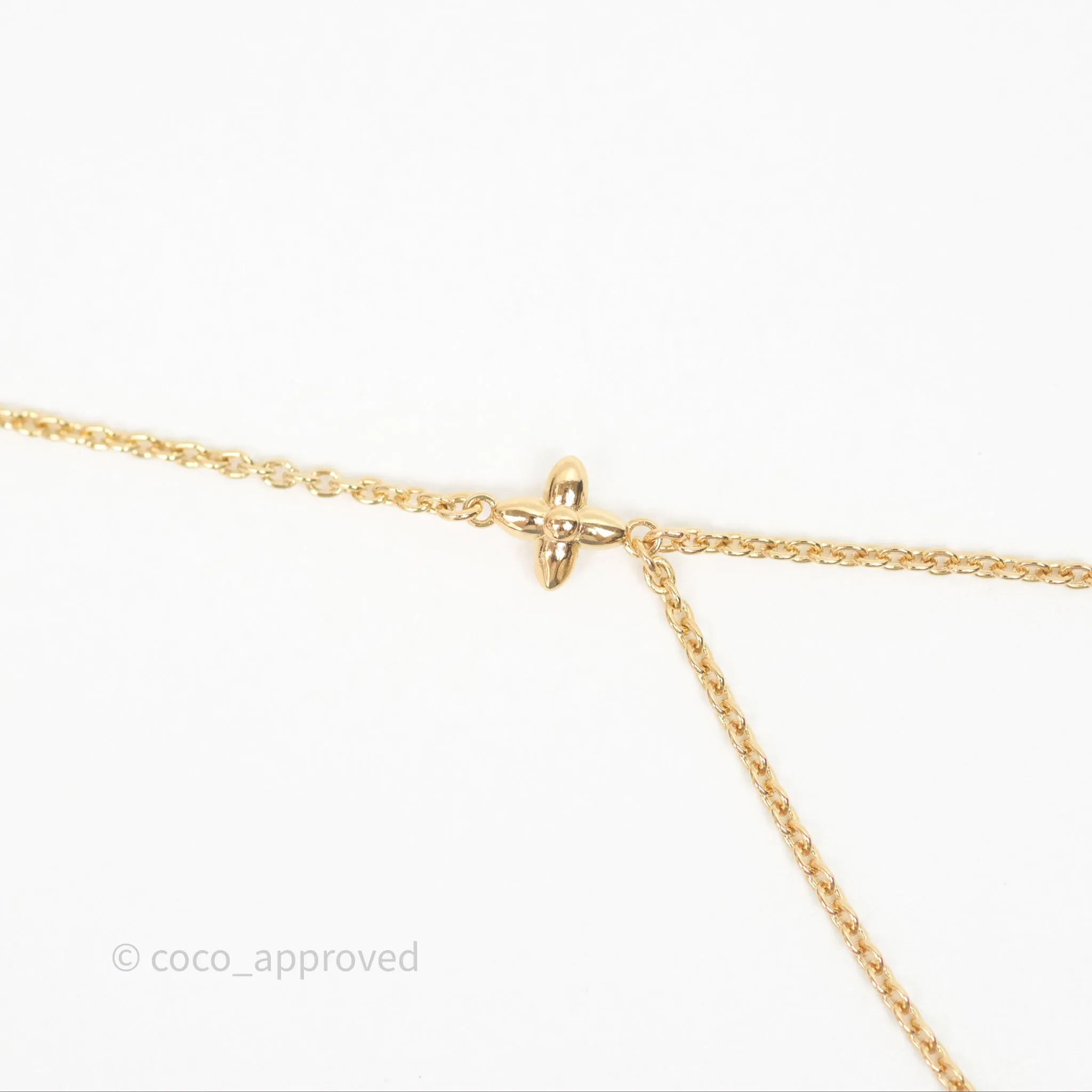 Louis Vuitton Floragram Necklace Pearls Gold Tone