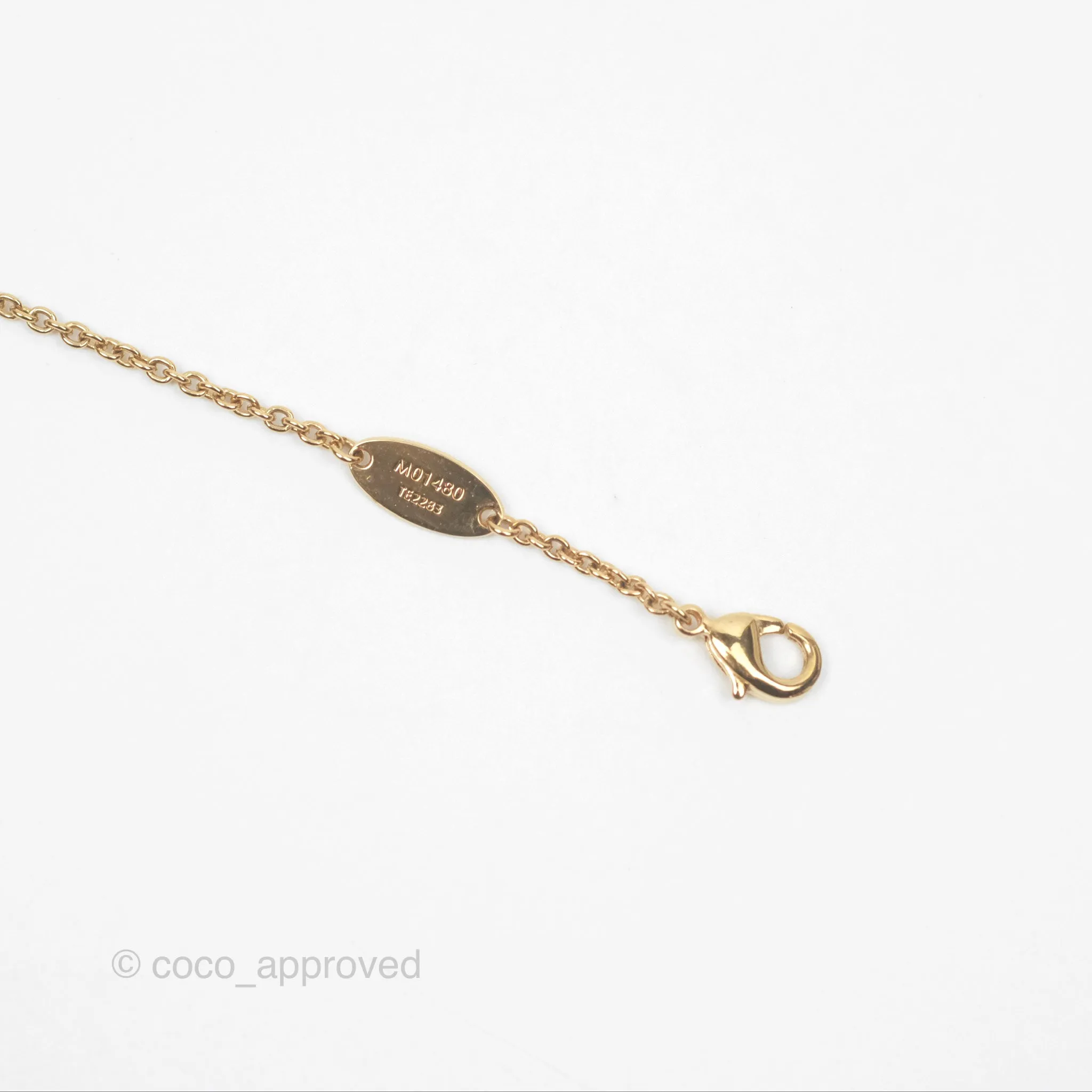 Louis Vuitton Iconic Tresor Necklace White/Pink Crystals Gold Tone