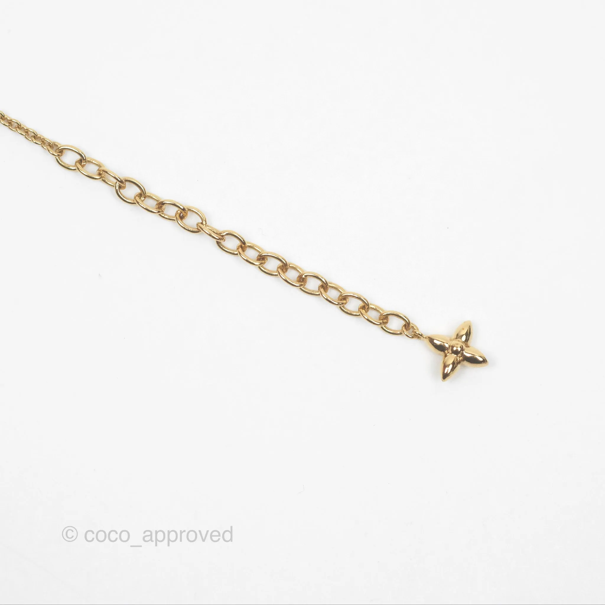 Louis Vuitton Iconic Tresor Necklace White/Pink Crystals Gold Tone