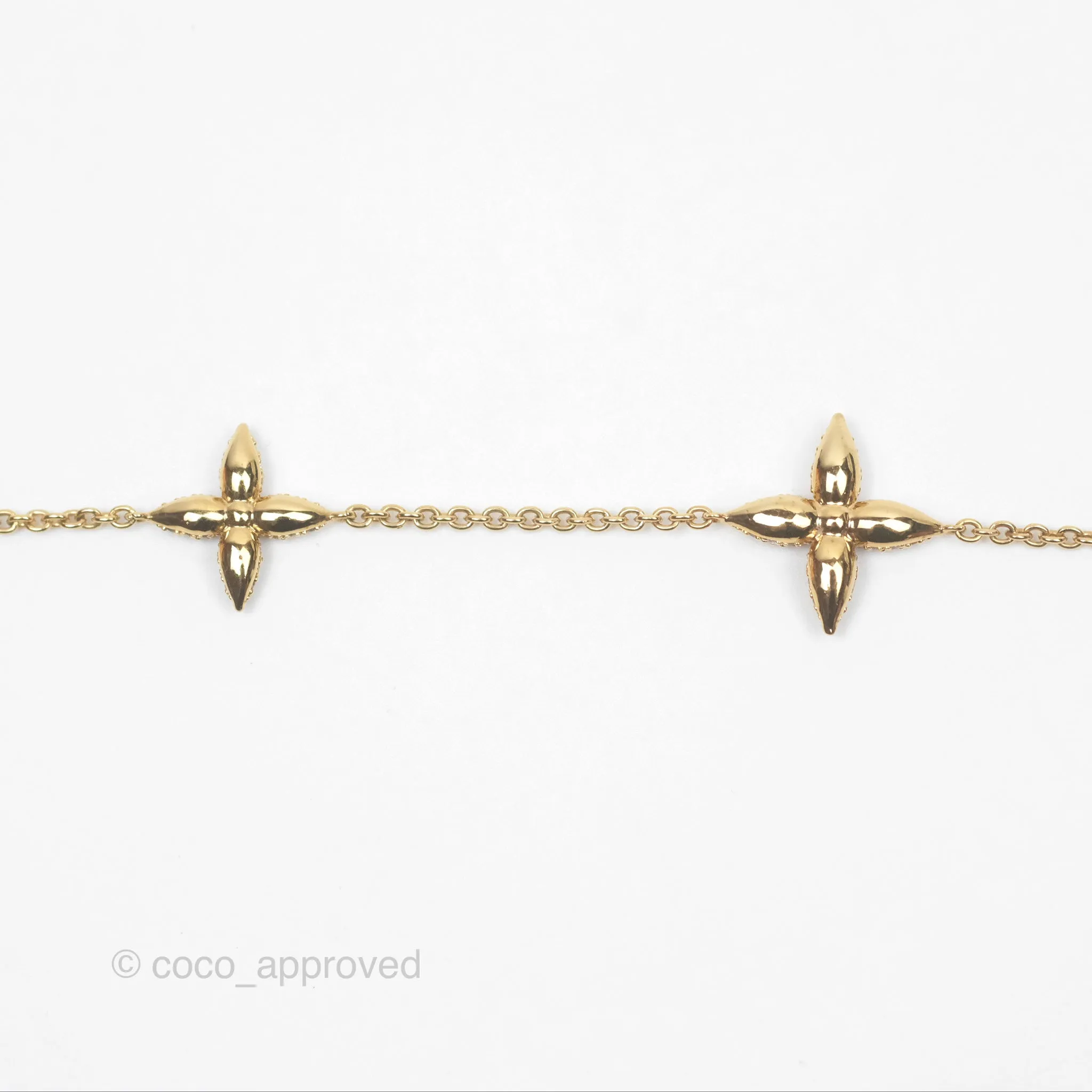 Louis Vuitton Iconic Tresor Necklace White/Pink Crystals Gold Tone