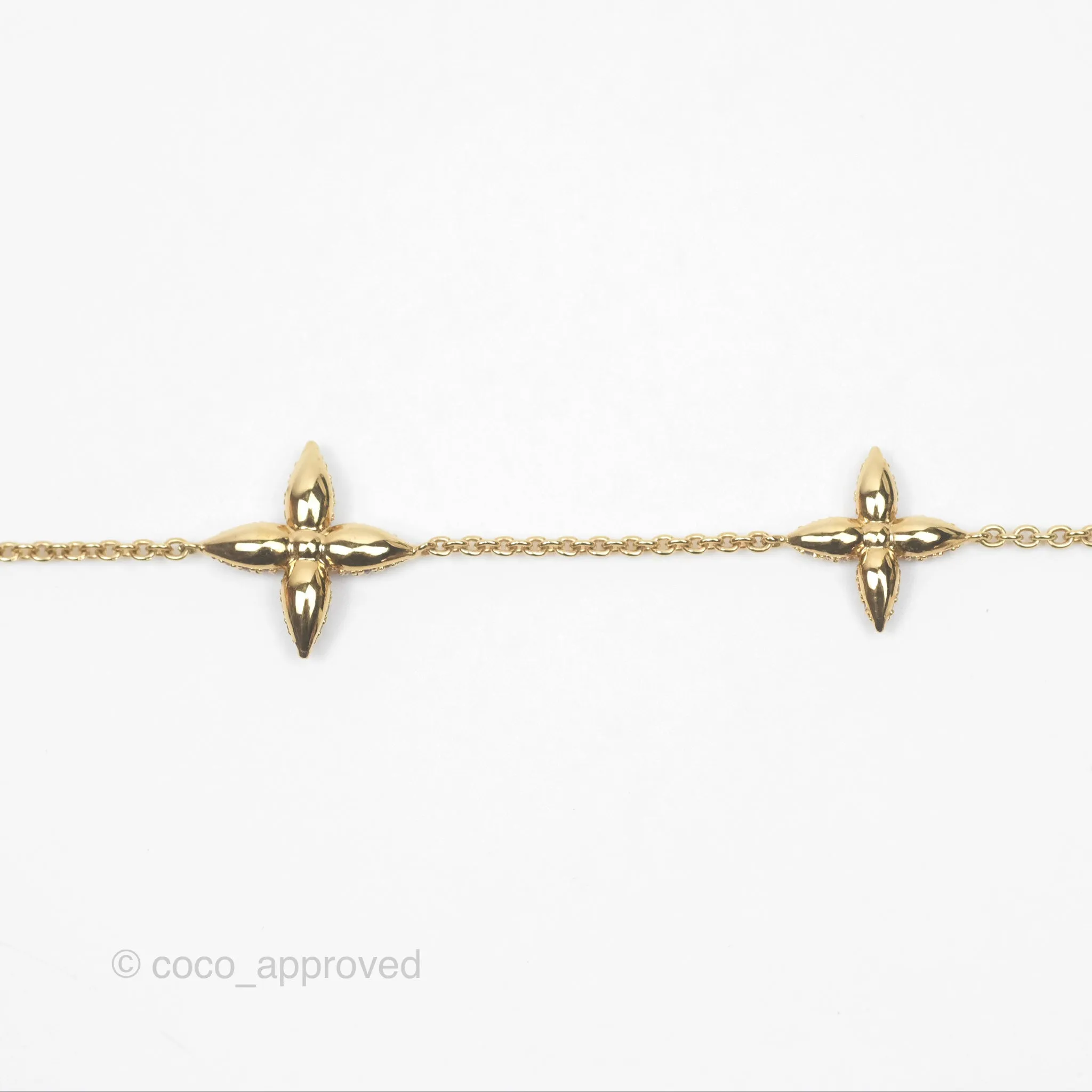 Louis Vuitton Iconic Tresor Necklace White/Pink Crystals Gold Tone