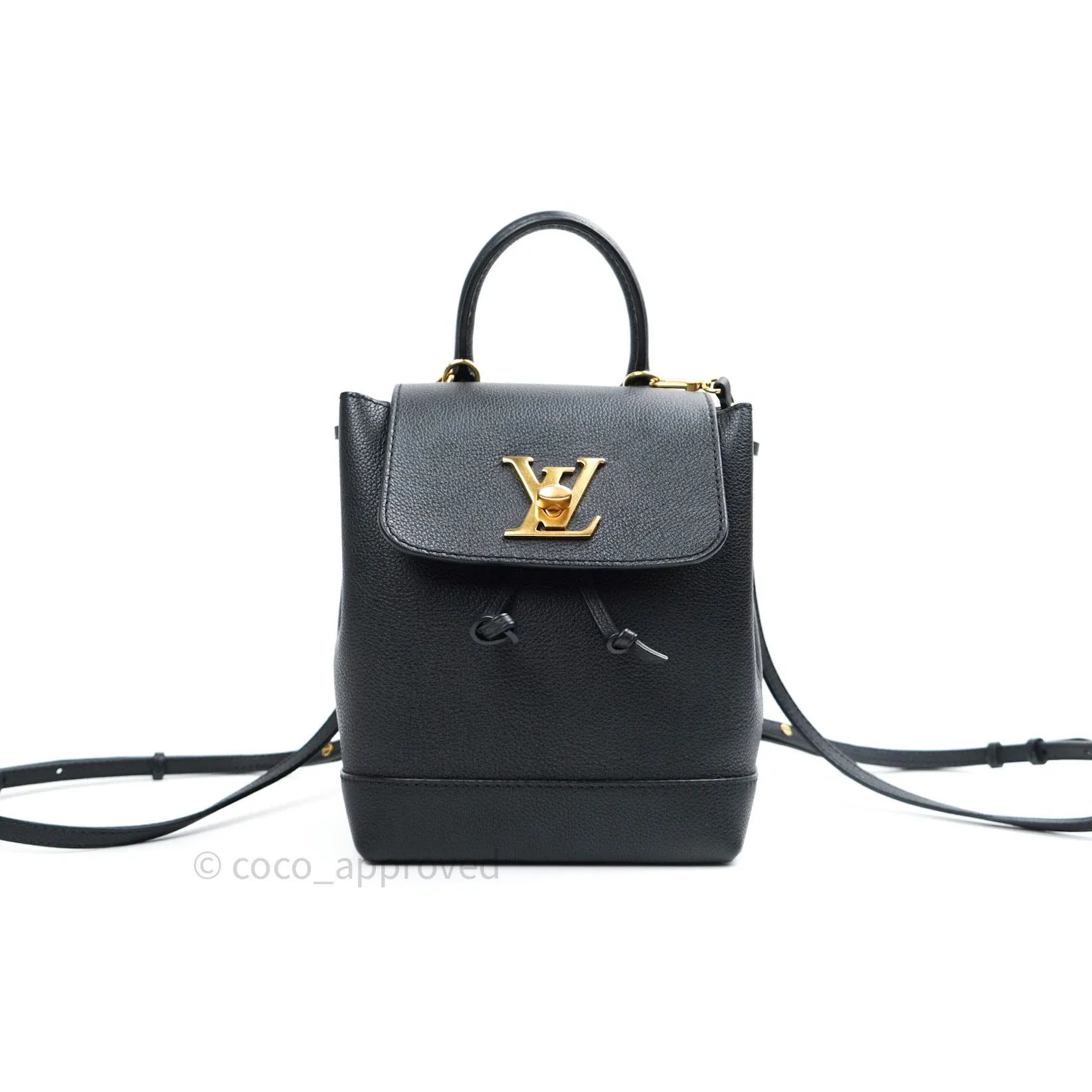 Louis Vuitton Lockme Mini Backpack Black Gold Hardware