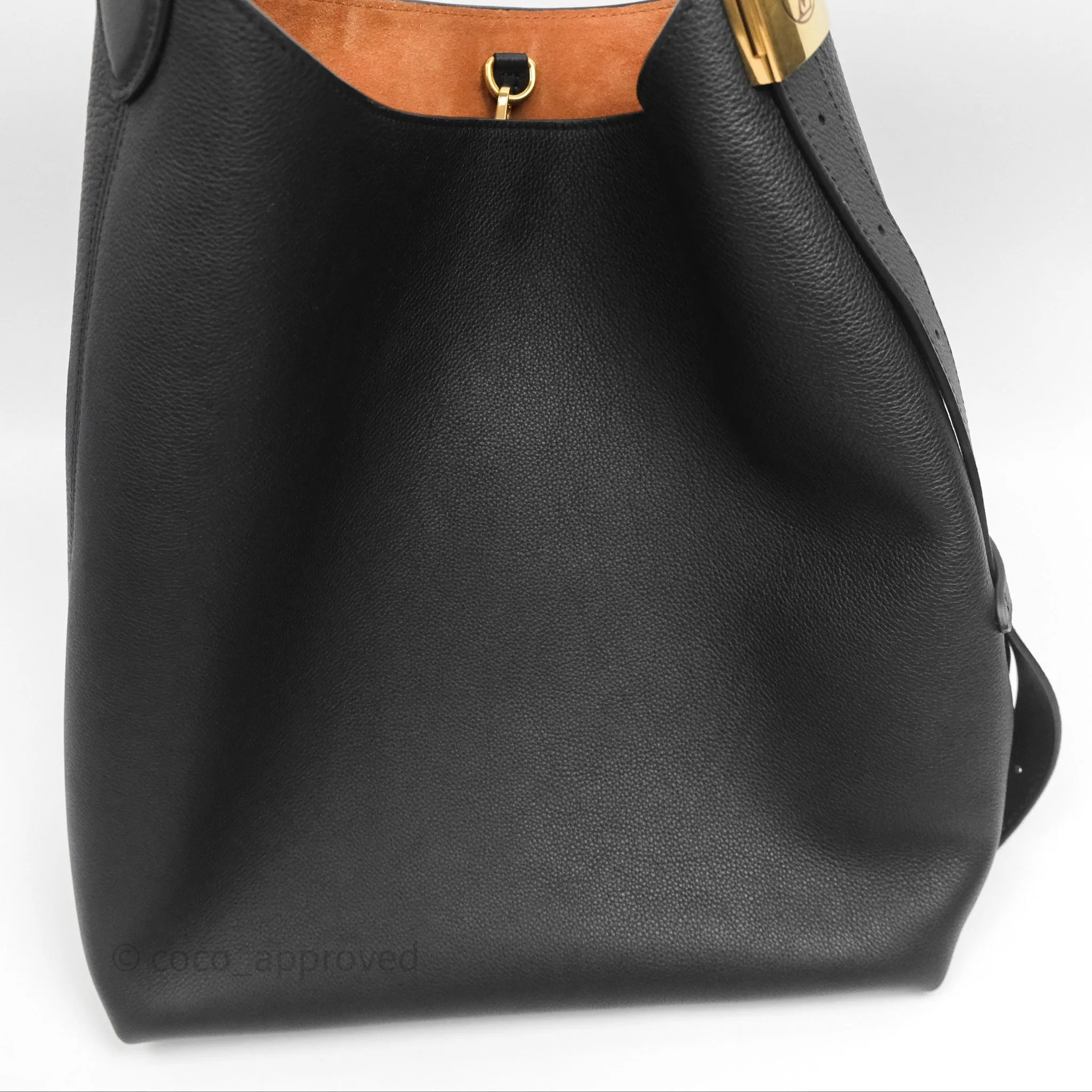 Louis Vuitton Low Key Hobo MM Black Grained Calfskin