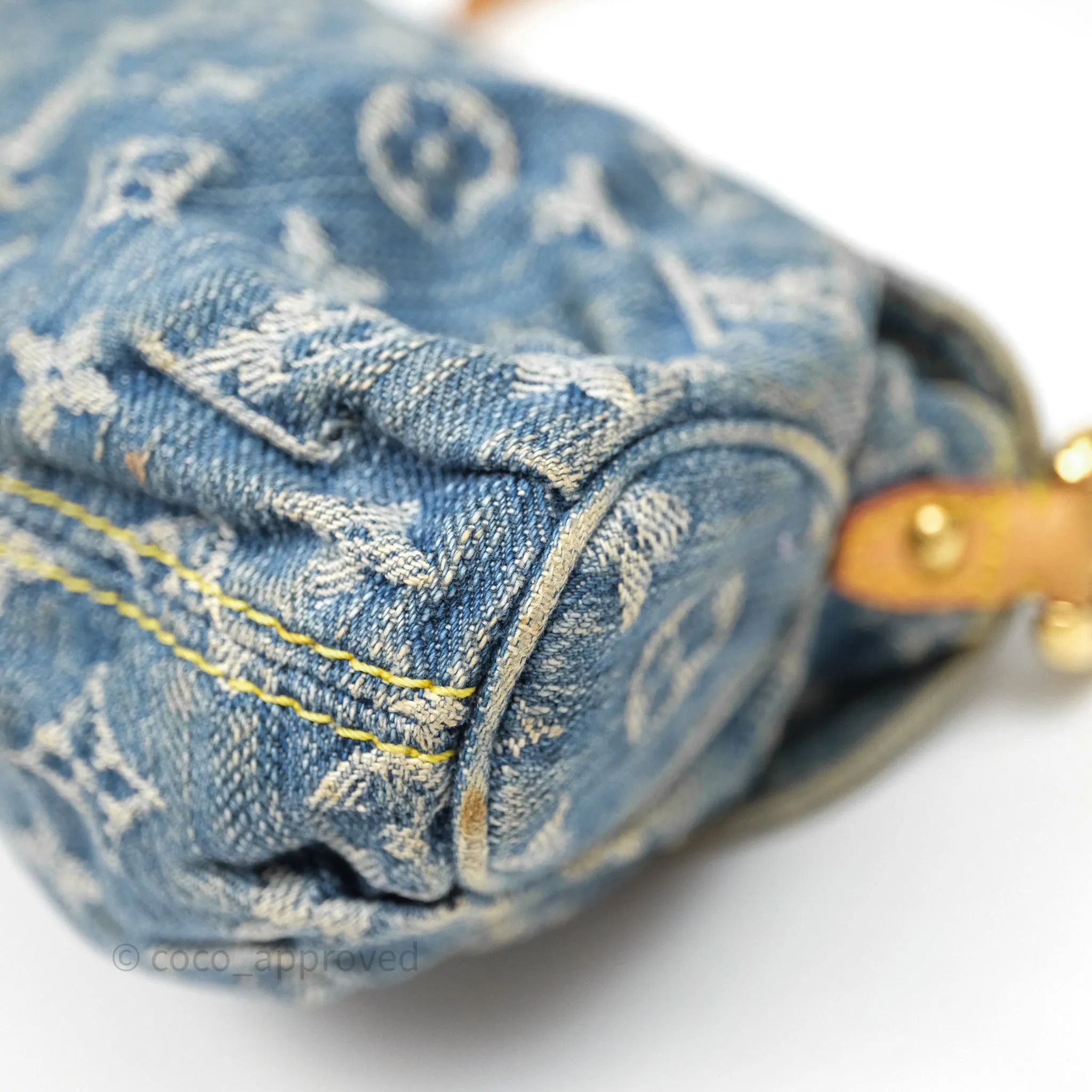 Louis Vuitton Mini Pleaty bag Denim Monogram Gold Hardware