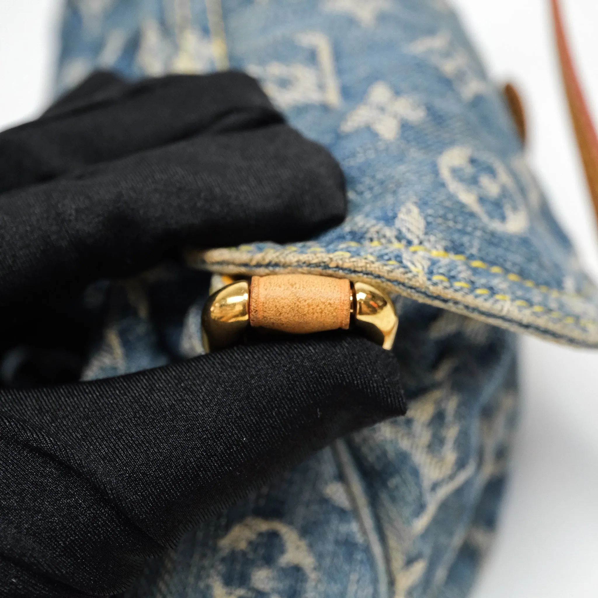 Louis Vuitton Mini Pleaty bag Denim Monogram Gold Hardware