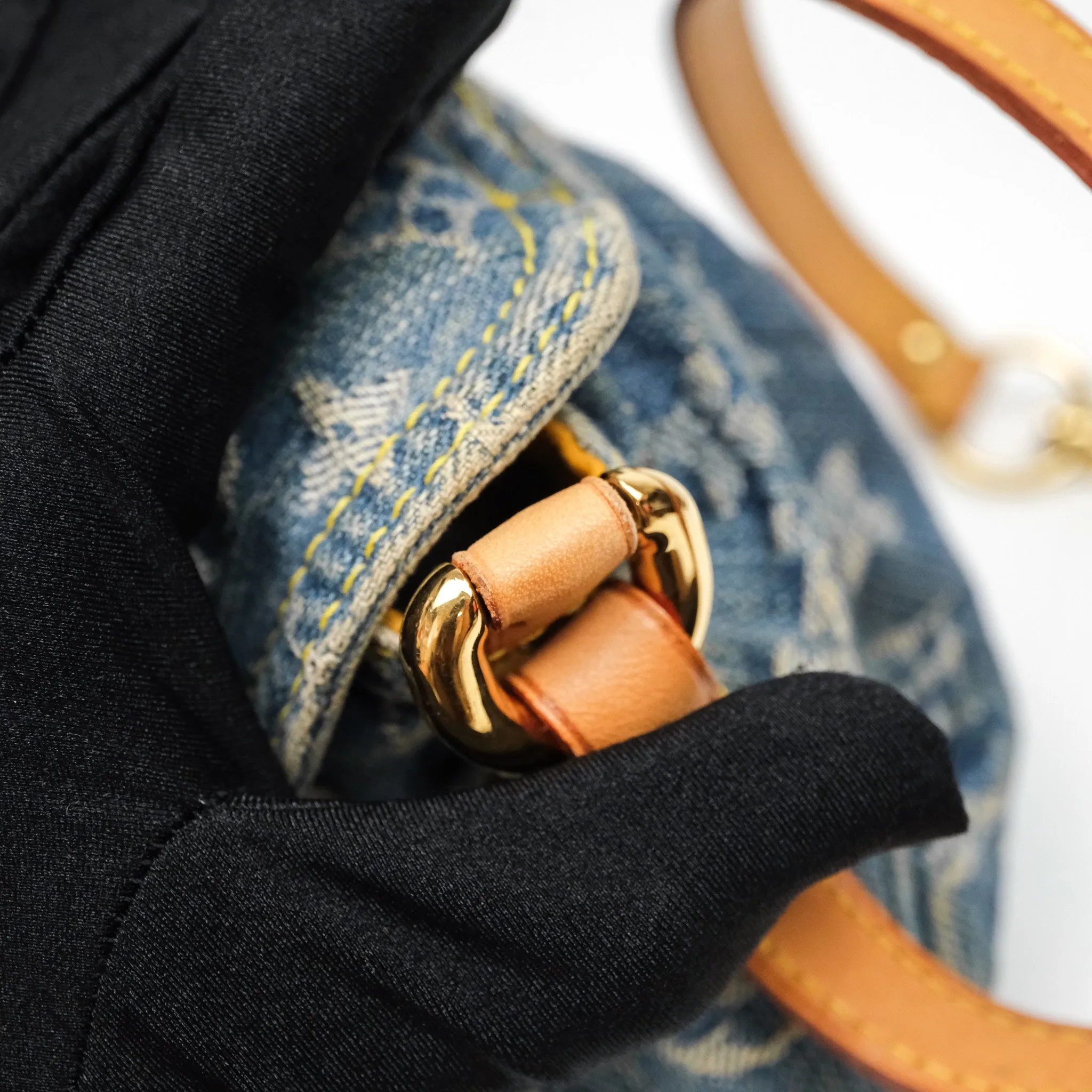 Louis Vuitton Mini Pleaty bag Denim Monogram Gold Hardware