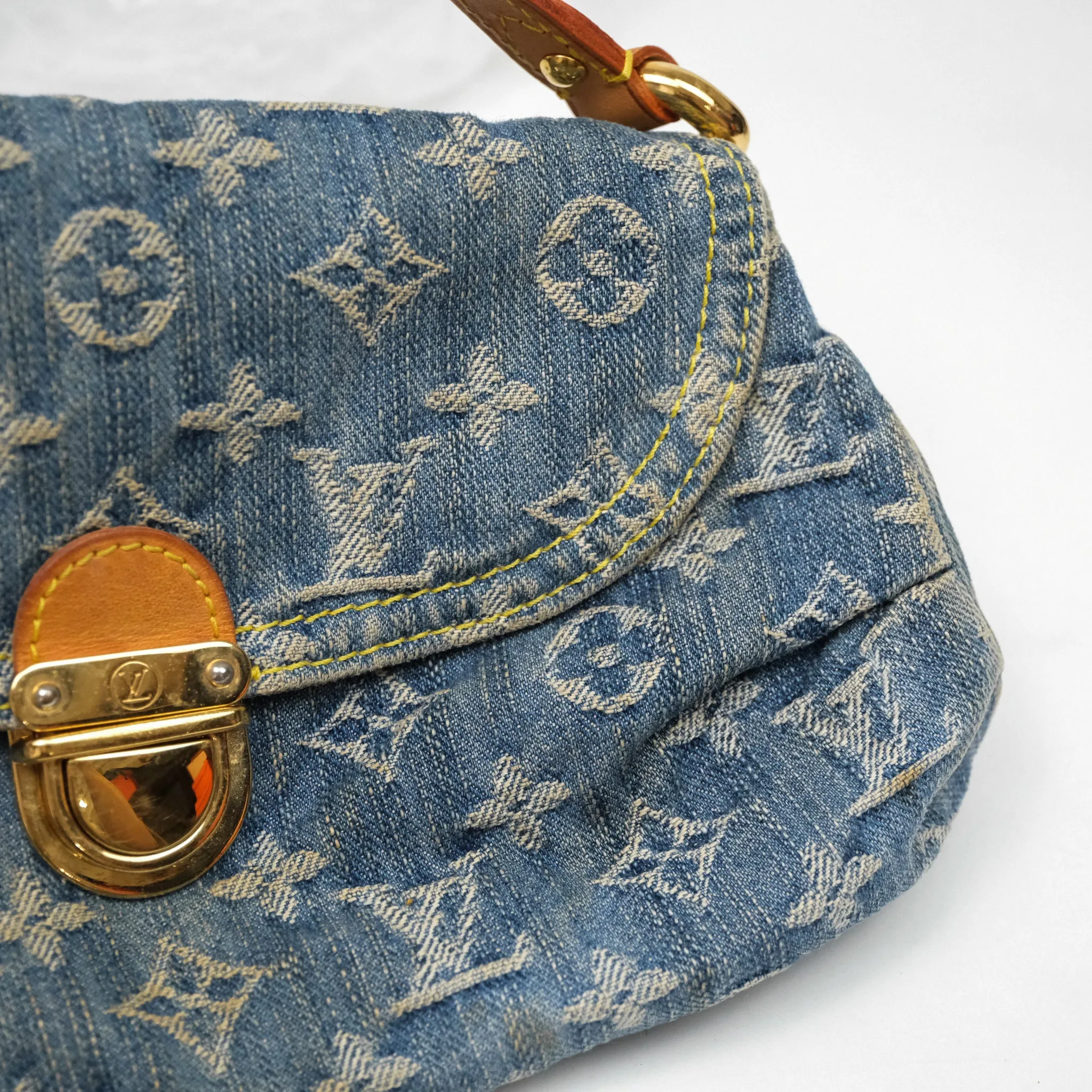 Louis Vuitton Mini Pleaty bag Denim Monogram Gold Hardware