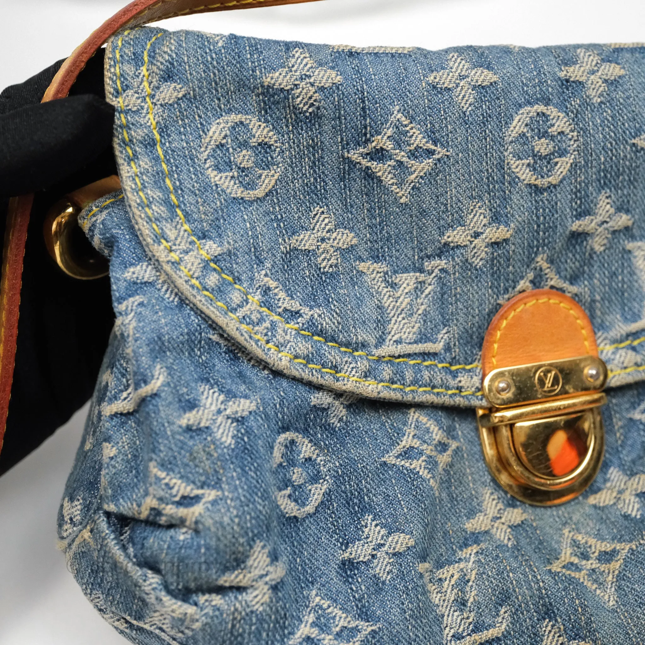 Louis Vuitton Mini Pleaty bag Denim Monogram Gold Hardware
