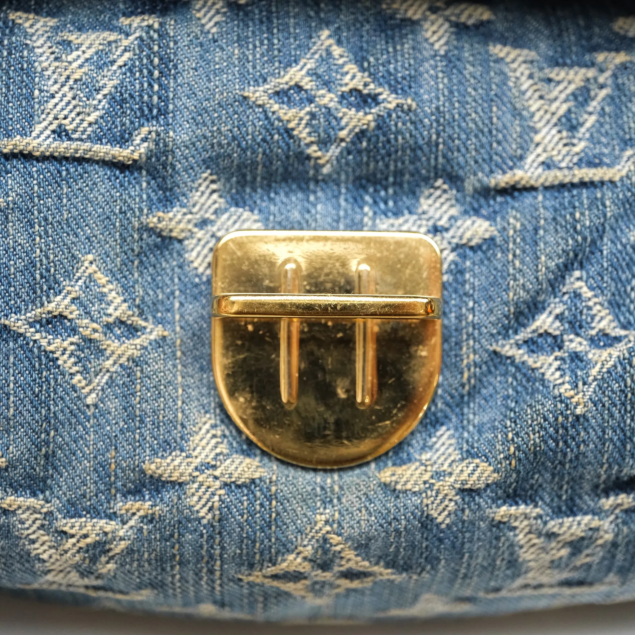 Louis Vuitton Mini Pleaty bag Denim Monogram Gold Hardware