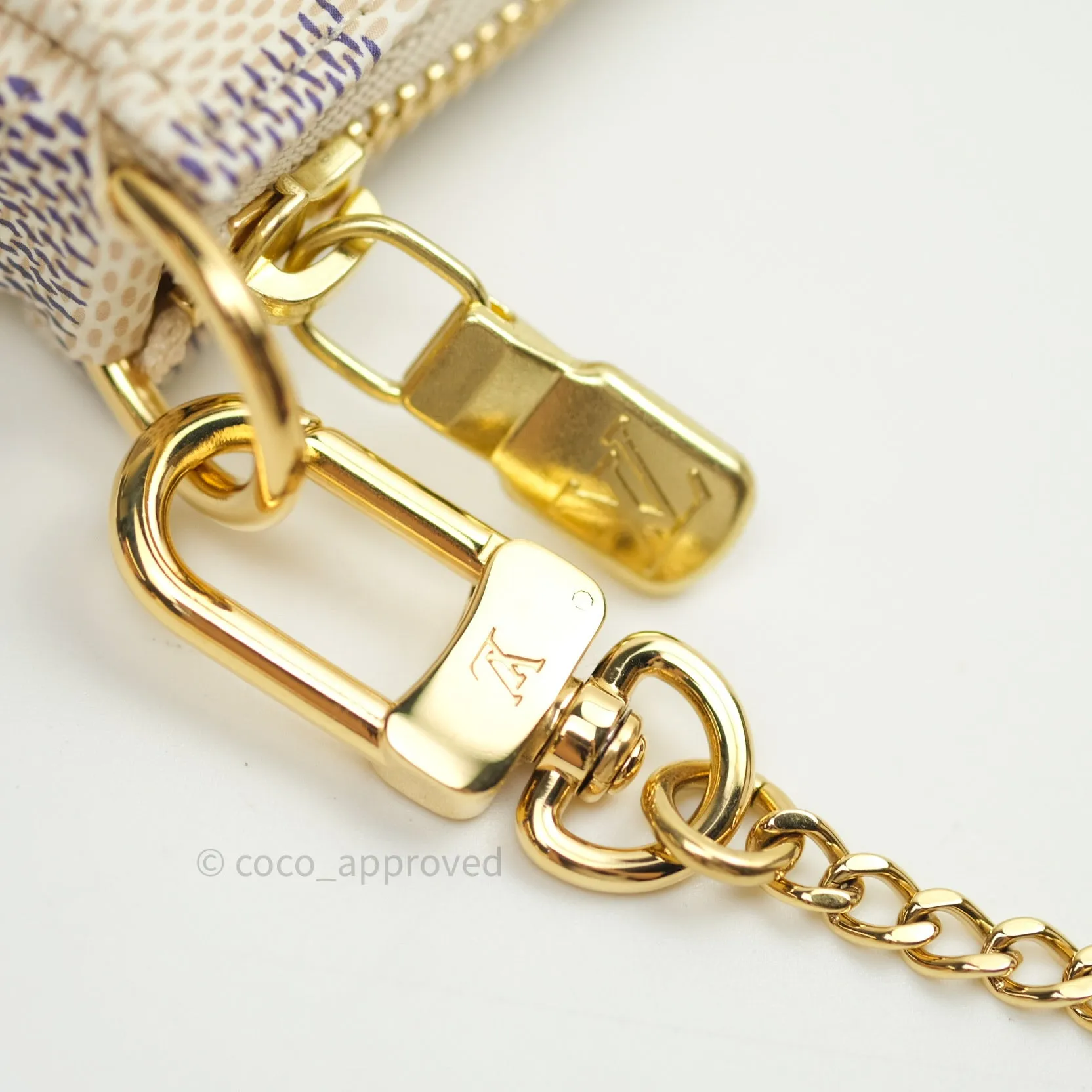 Louis Vuitton Mini Pochette Accessories Damier Azur Canvas