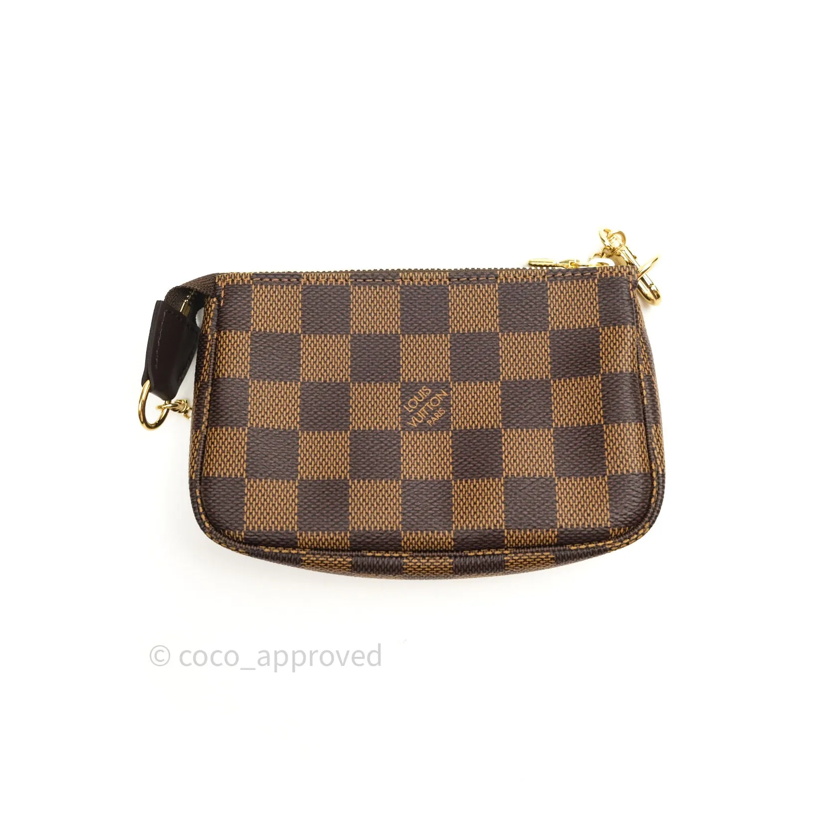 Louis Vuitton Mini Pochette Accessories Damier Ebene Canvas