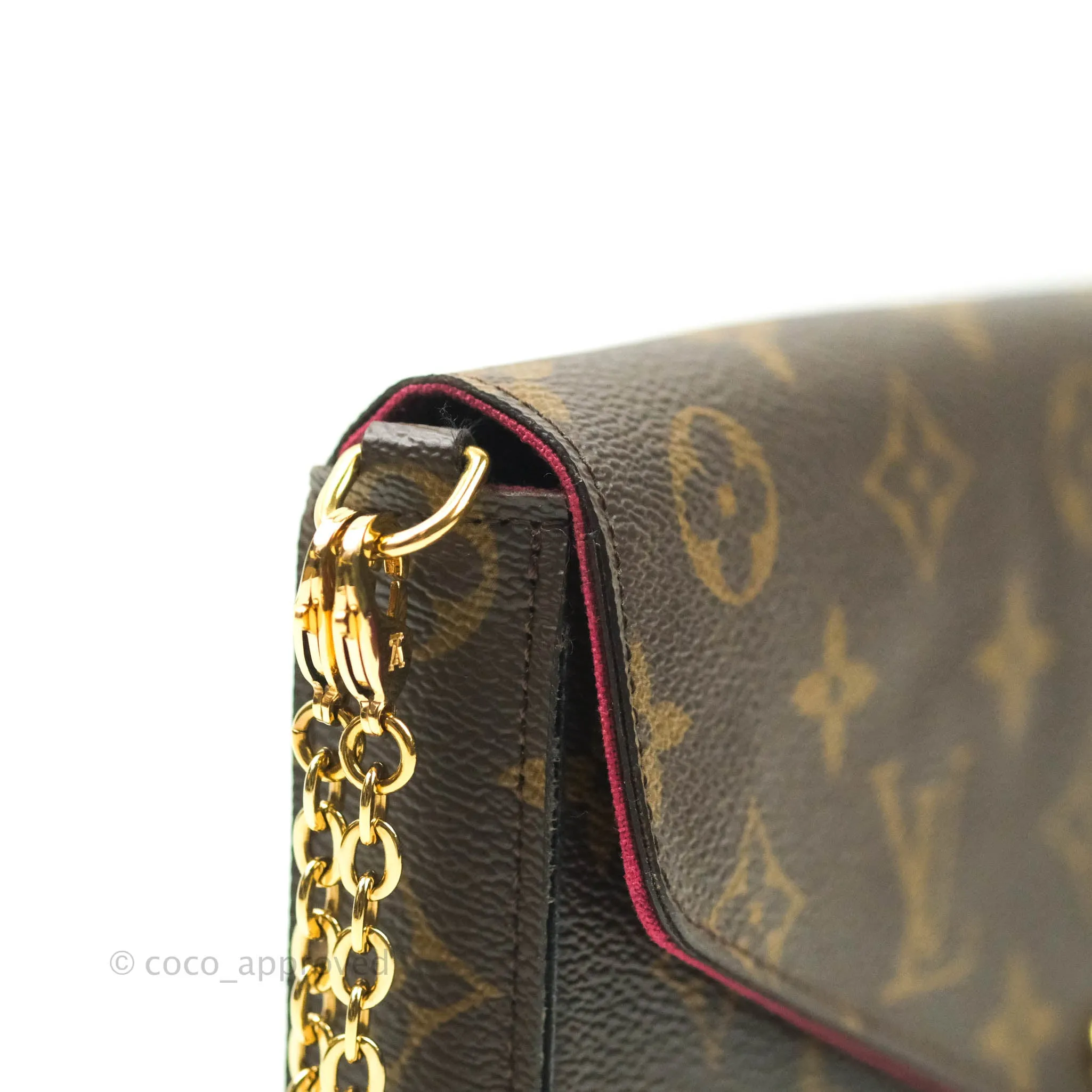 Louis Vuitton Monogram Canvas Pochette Flicie Bag Fuchsia Pink
