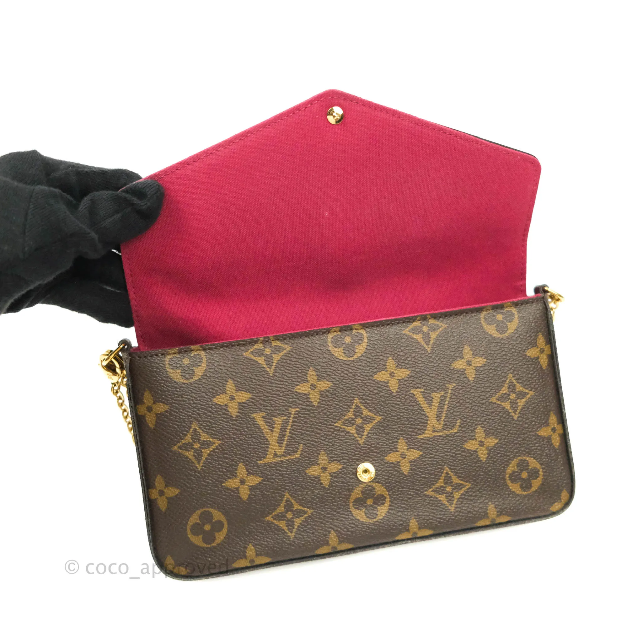 Louis Vuitton Monogram Canvas Pochette Flicie Bag Fuchsia Pink