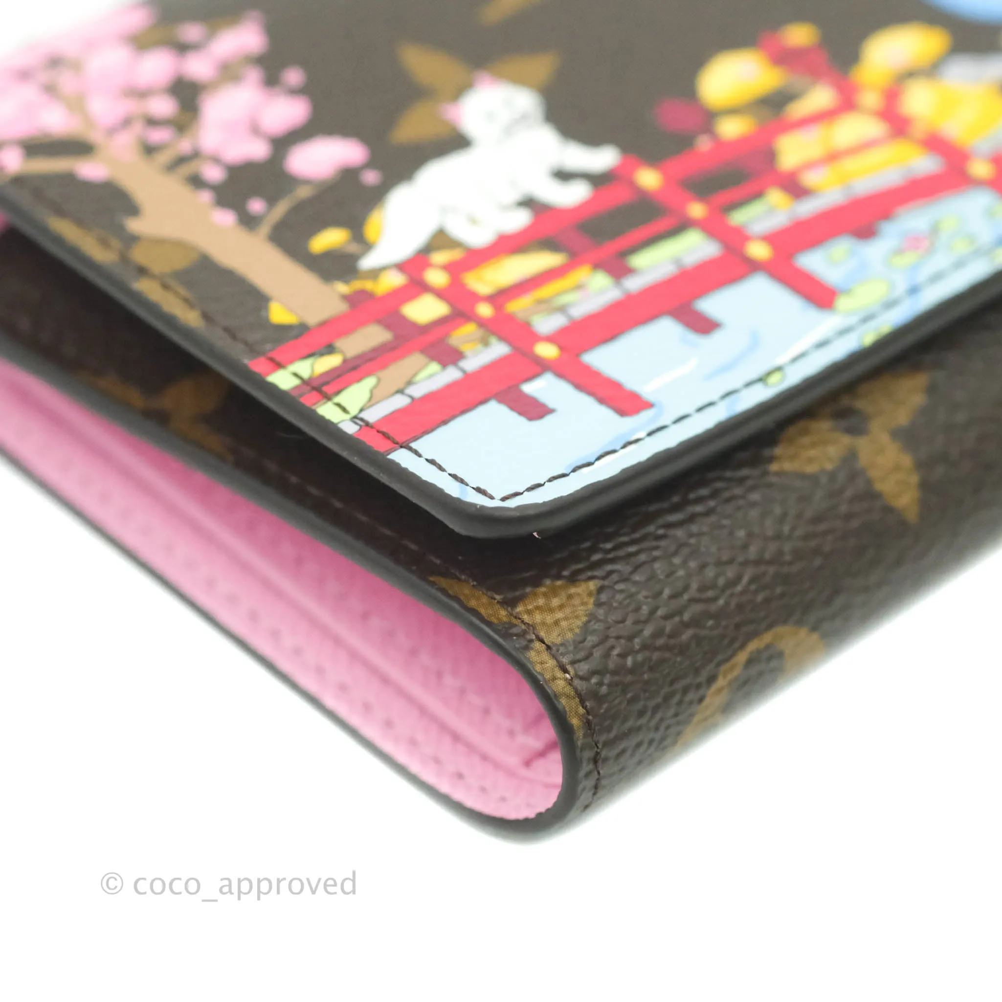 Louis Vuitton Monogram Christmas Animation Japanese Garden Victorine Wallet Wisteria Pink