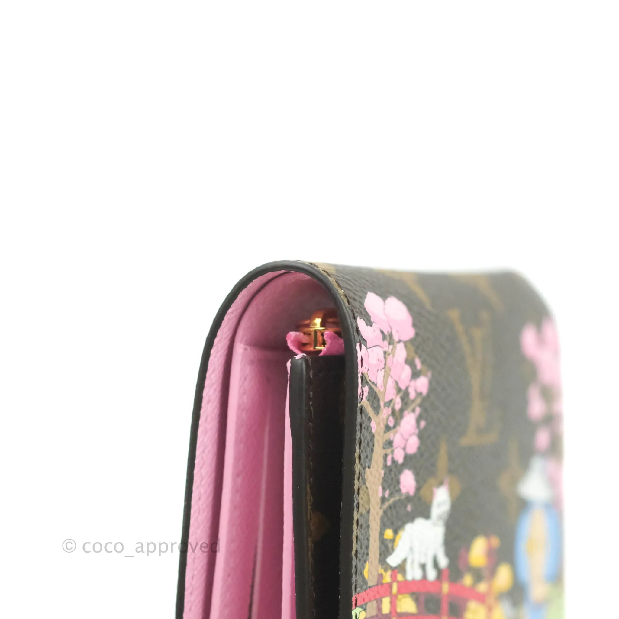 Louis Vuitton Monogram Christmas Animation Japanese Garden Victorine Wallet Wisteria Pink