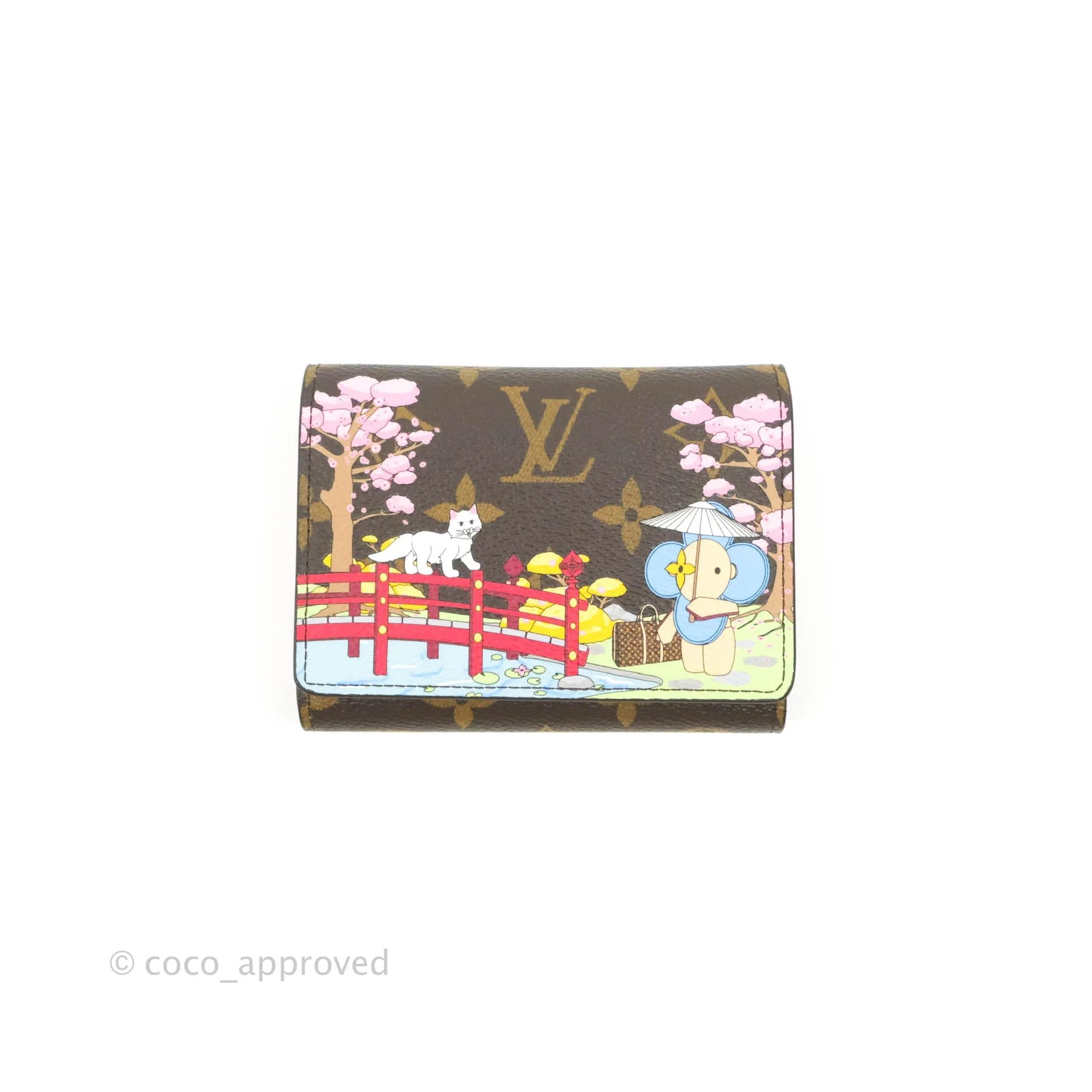 Louis Vuitton Monogram Christmas Animation Japanese Garden Victorine Wallet Wisteria Pink