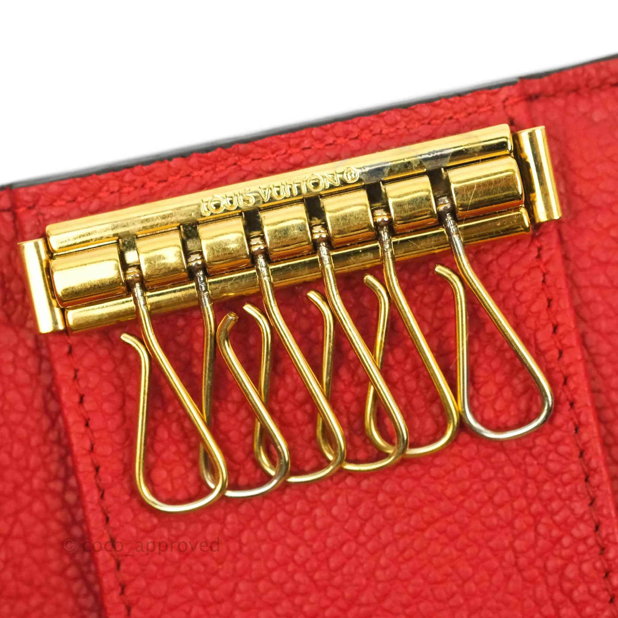 Louis Vuitton Monogram Empreinte Red 6 Key Holder Gold Hardware