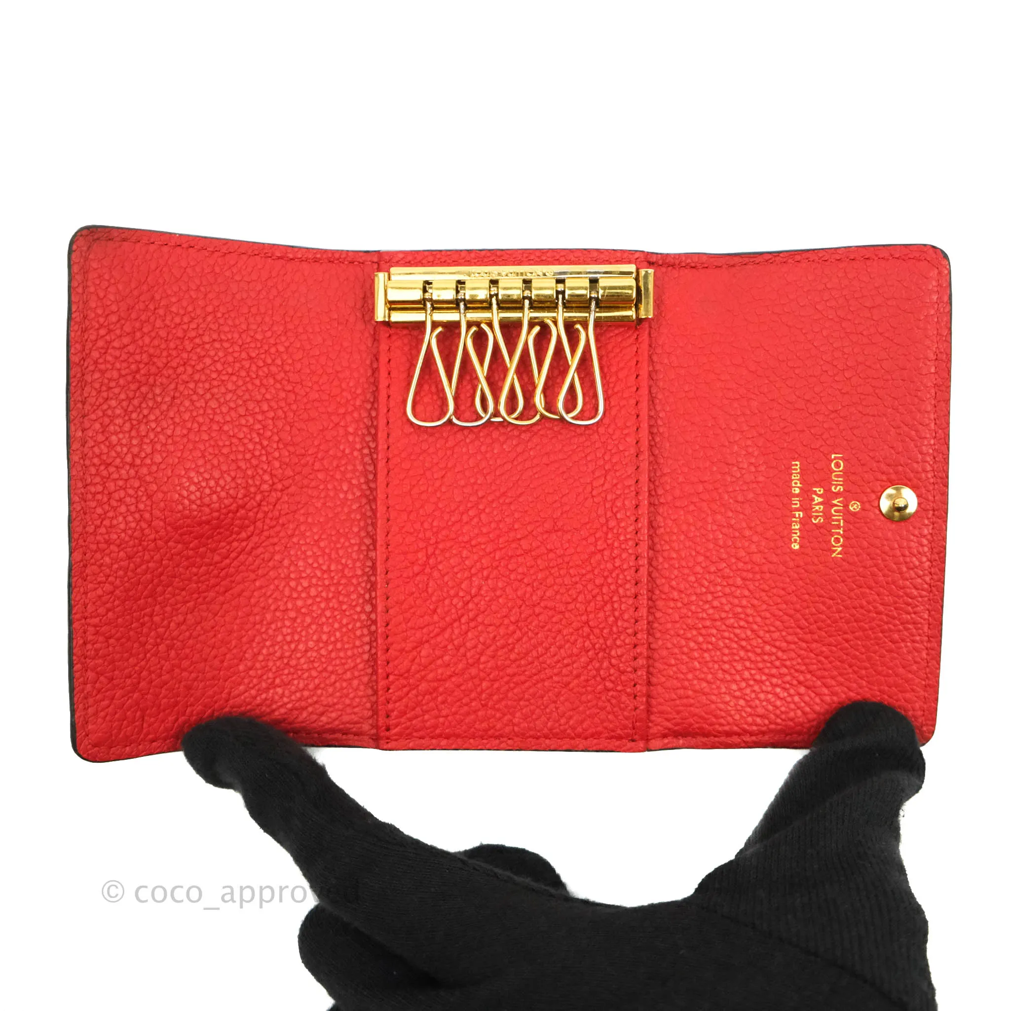 Louis Vuitton Monogram Empreinte Red 6 Key Holder Gold Hardware
