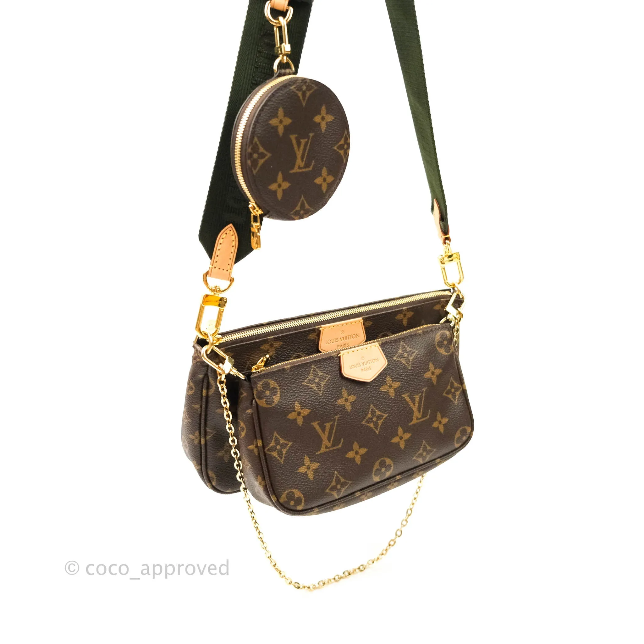 Louis Vuitton Multi Pochette Accessories Khaki Monogram Canvas
