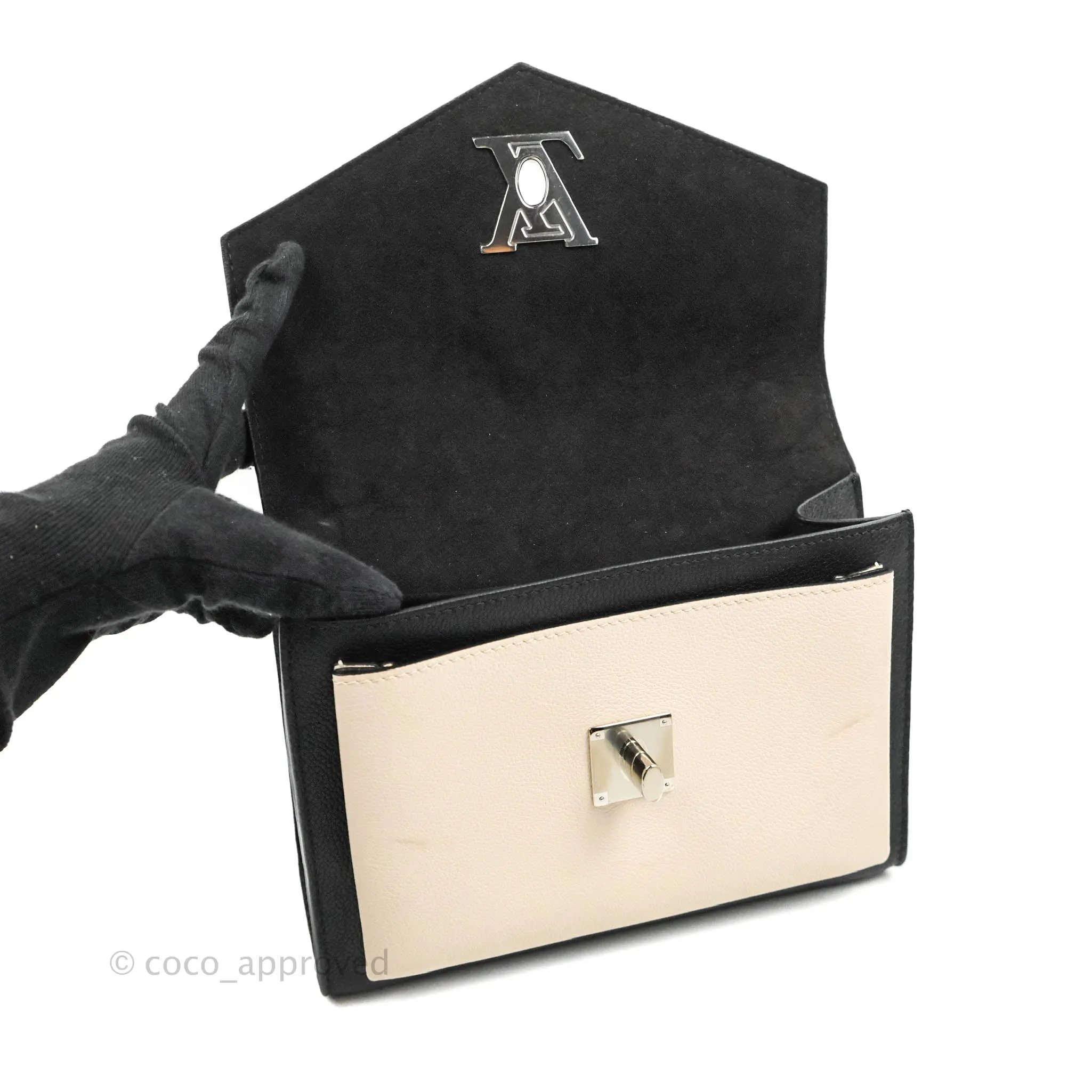 Louis Vuitton  My Lockme Chain Bag BB Black Brown Python Calfskin