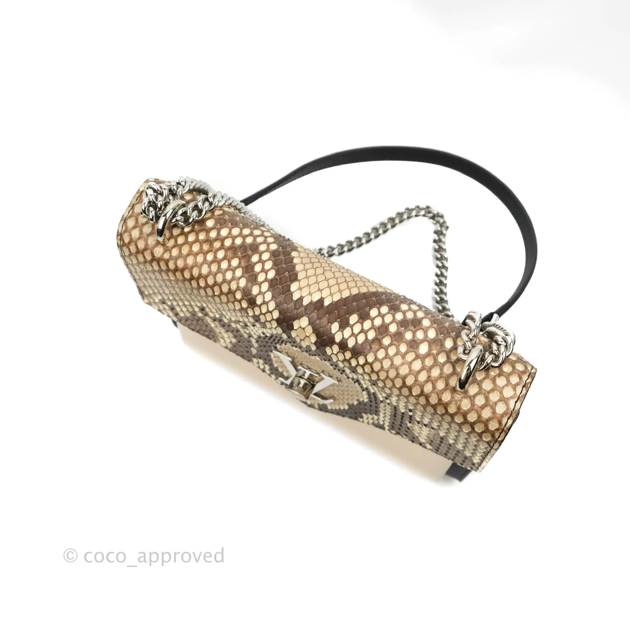 Louis Vuitton  My Lockme Chain Bag BB Black Brown Python Calfskin