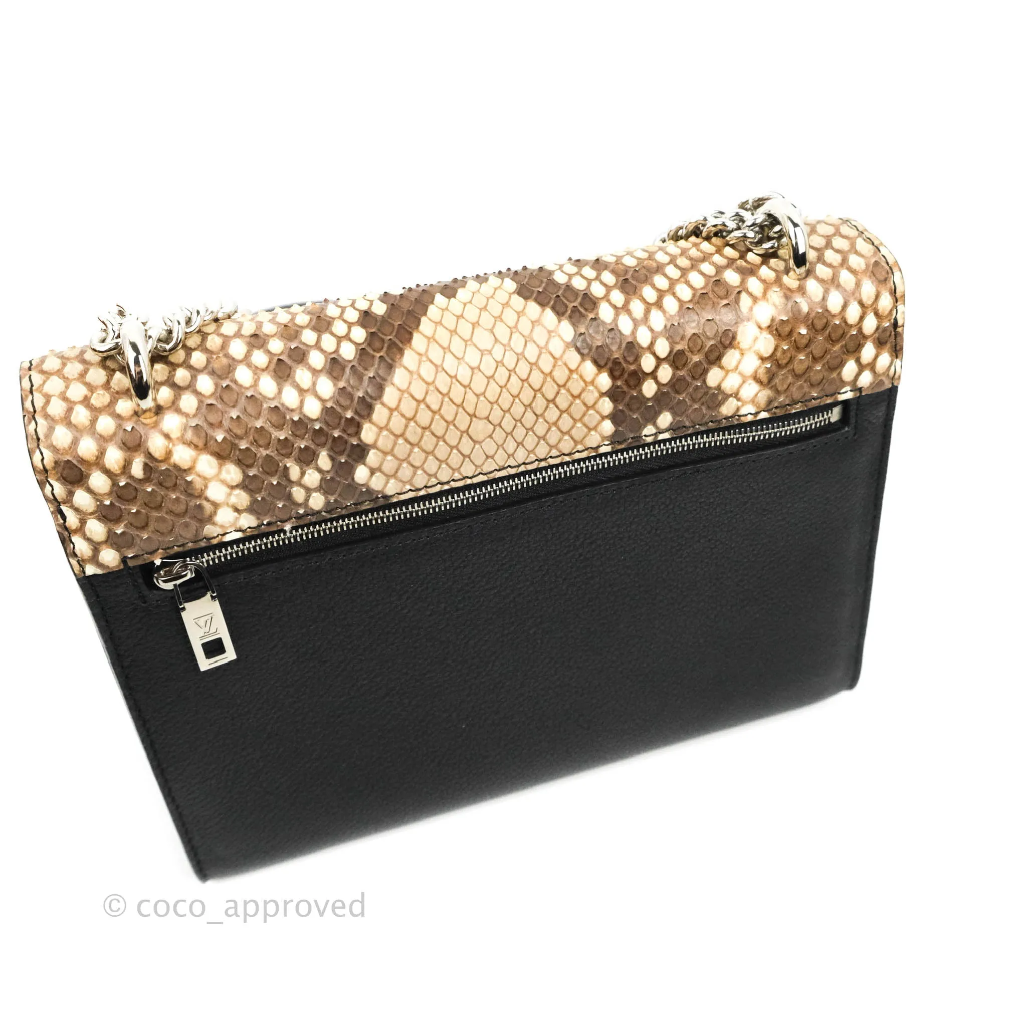 Louis Vuitton  My Lockme Chain Bag BB Black Brown Python Calfskin