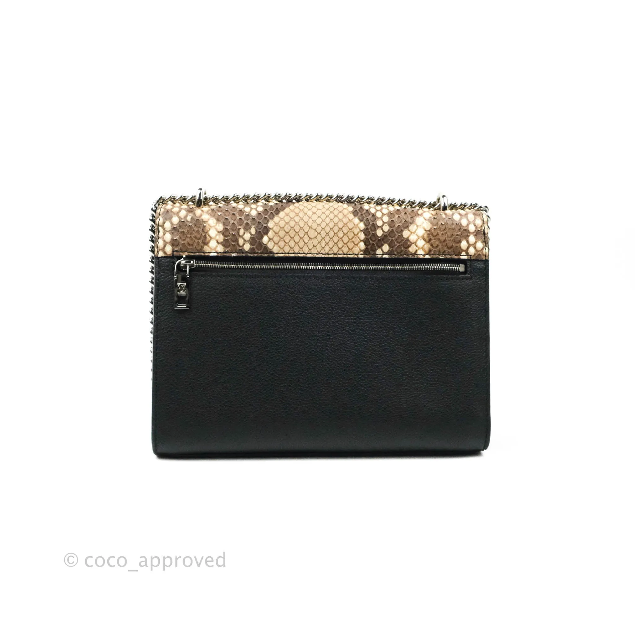 Louis Vuitton  My Lockme Chain Bag BB Black Brown Python Calfskin