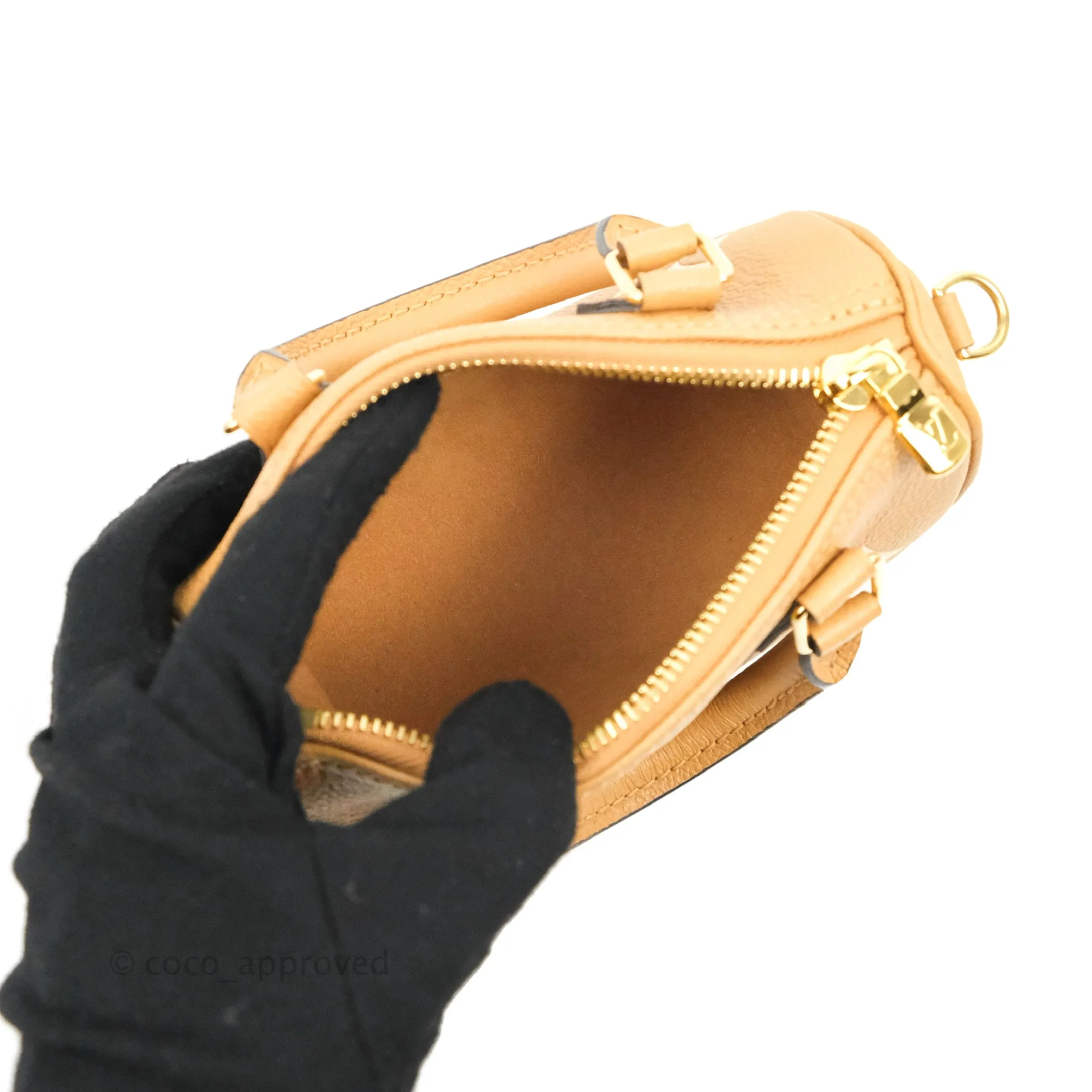 Louis Vuitton Nano Speedy Monogram Canvas Arizona Beige Gold Hardware