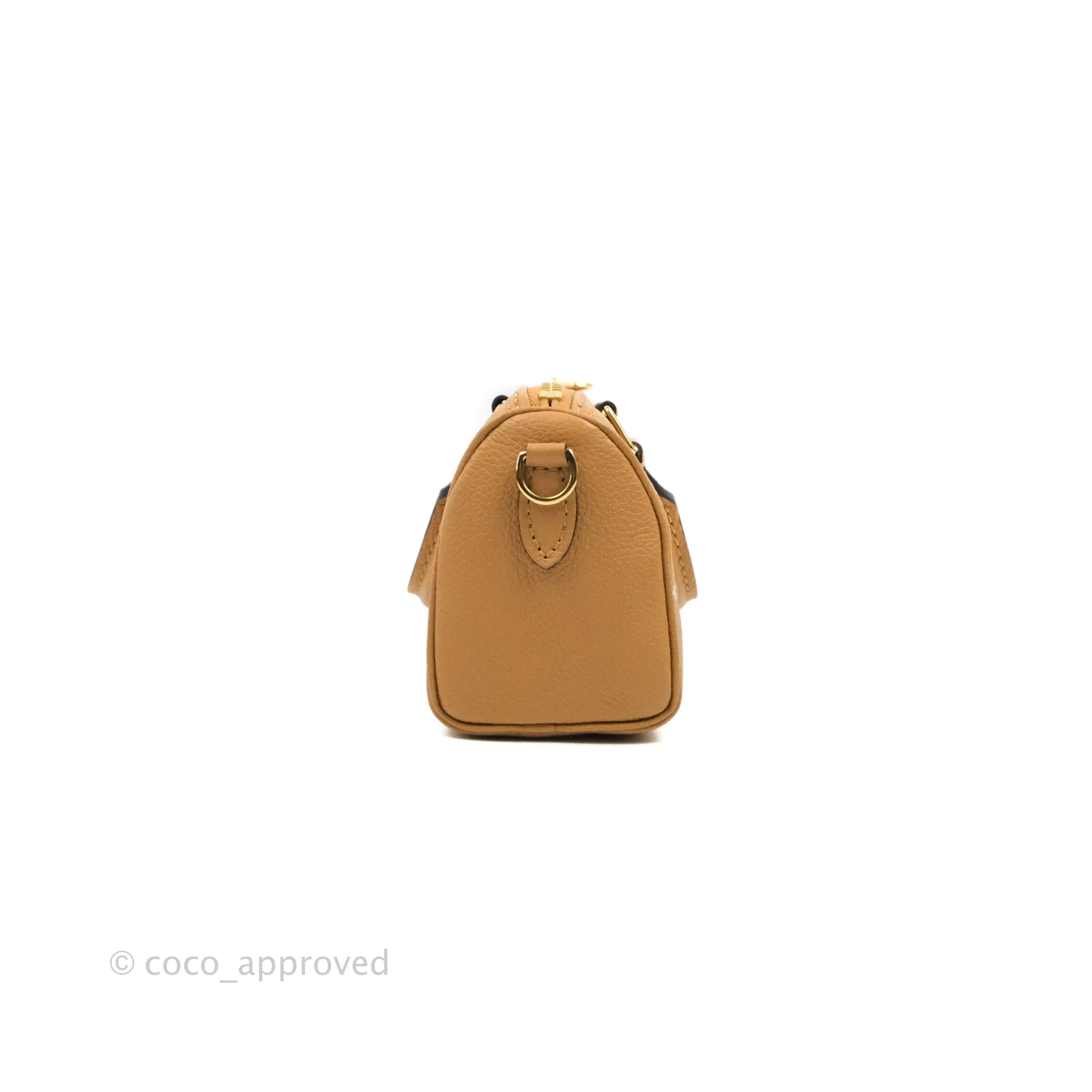 Louis Vuitton Nano Speedy Monogram Canvas Arizona Beige Gold Hardware