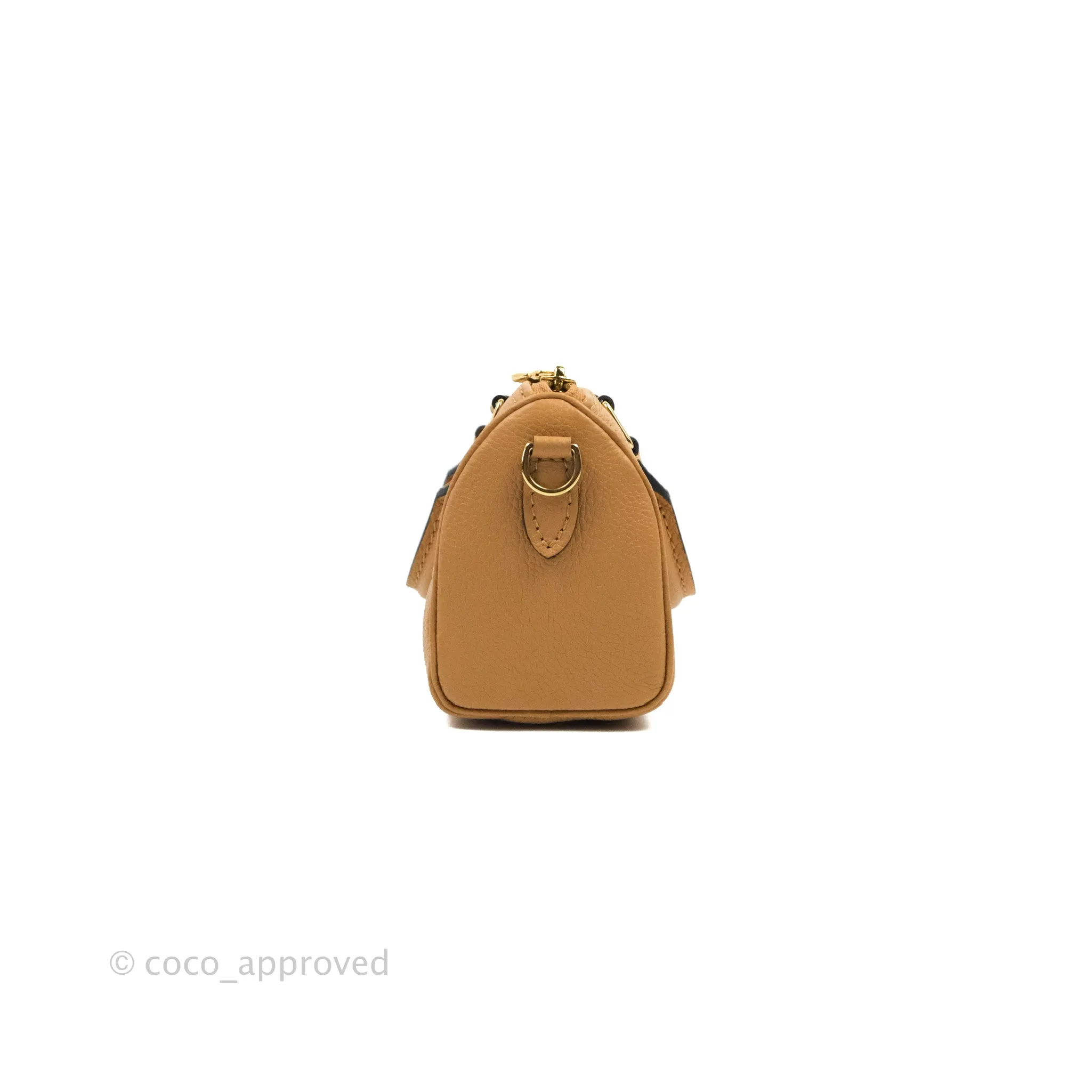 Louis Vuitton Nano Speedy Monogram Canvas Arizona Beige Gold Hardware