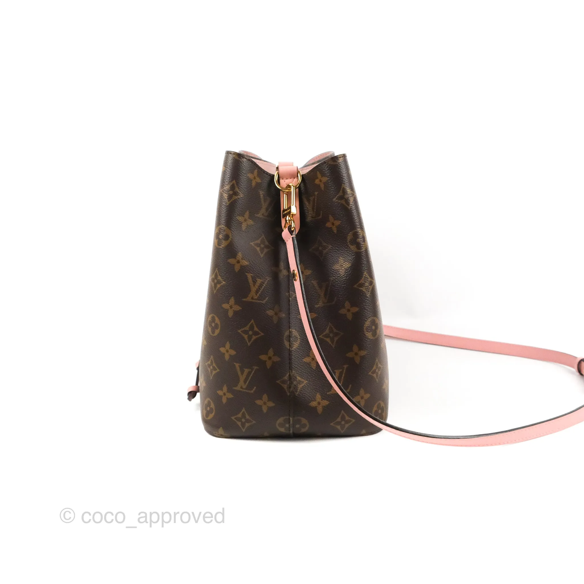 Louis Vuitton Neonoe Bucket Bag MM Monogram Canvas Rose Poudre
