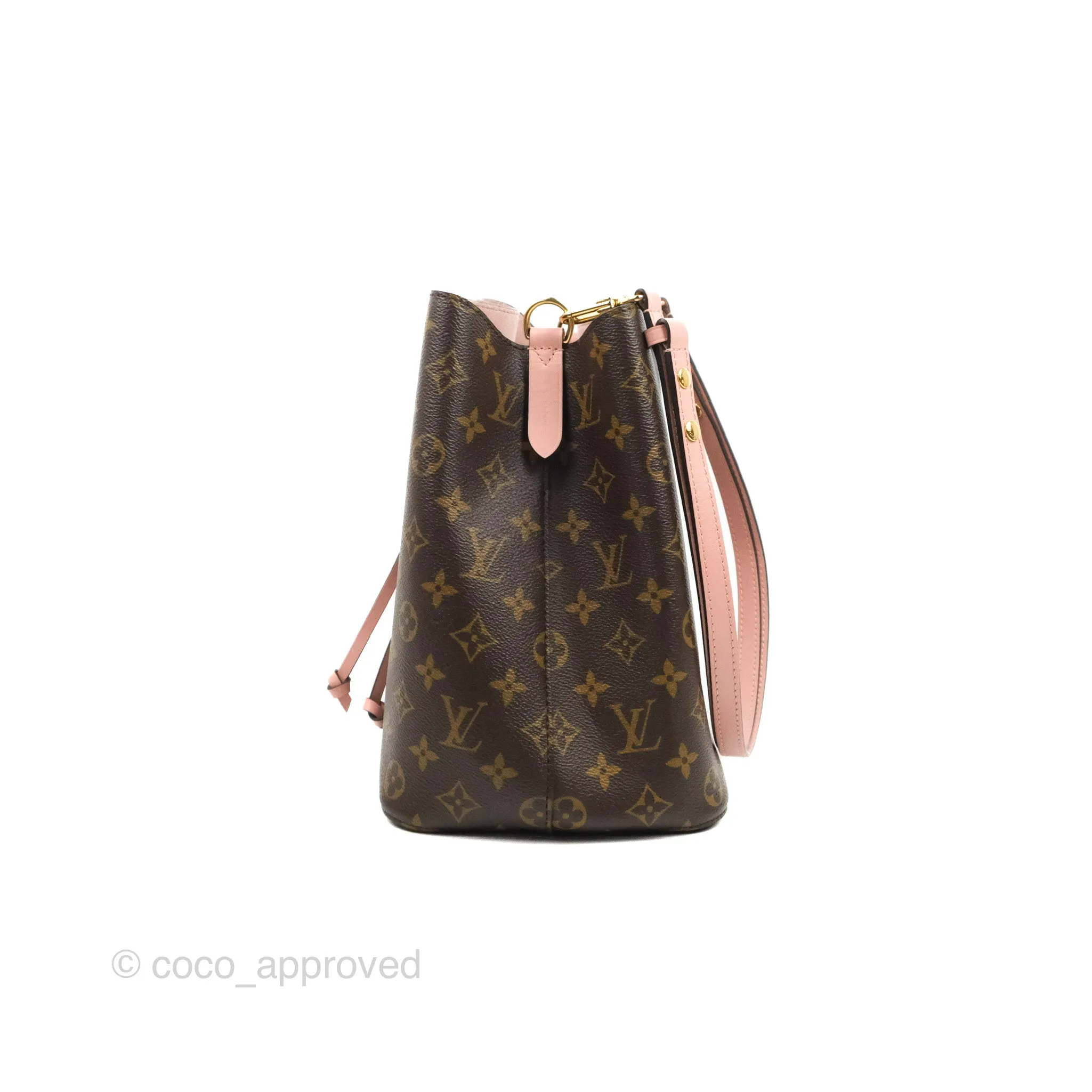 Louis Vuitton Neonoe Bucket Bag MM Monogram Canvas Rose Poudre