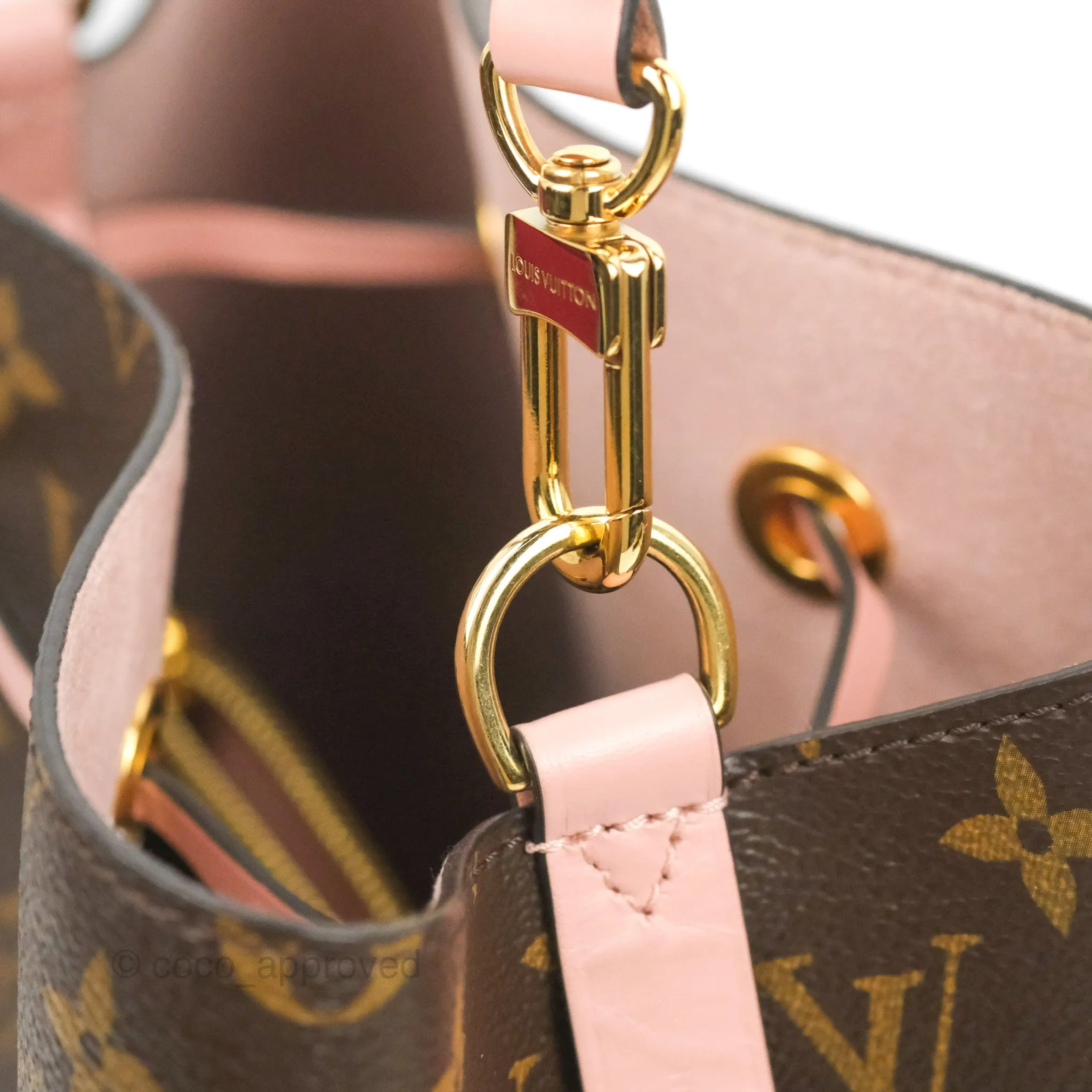 Louis Vuitton Neonoe Bucket Bag MM Monogram Canvas Rose Poudre