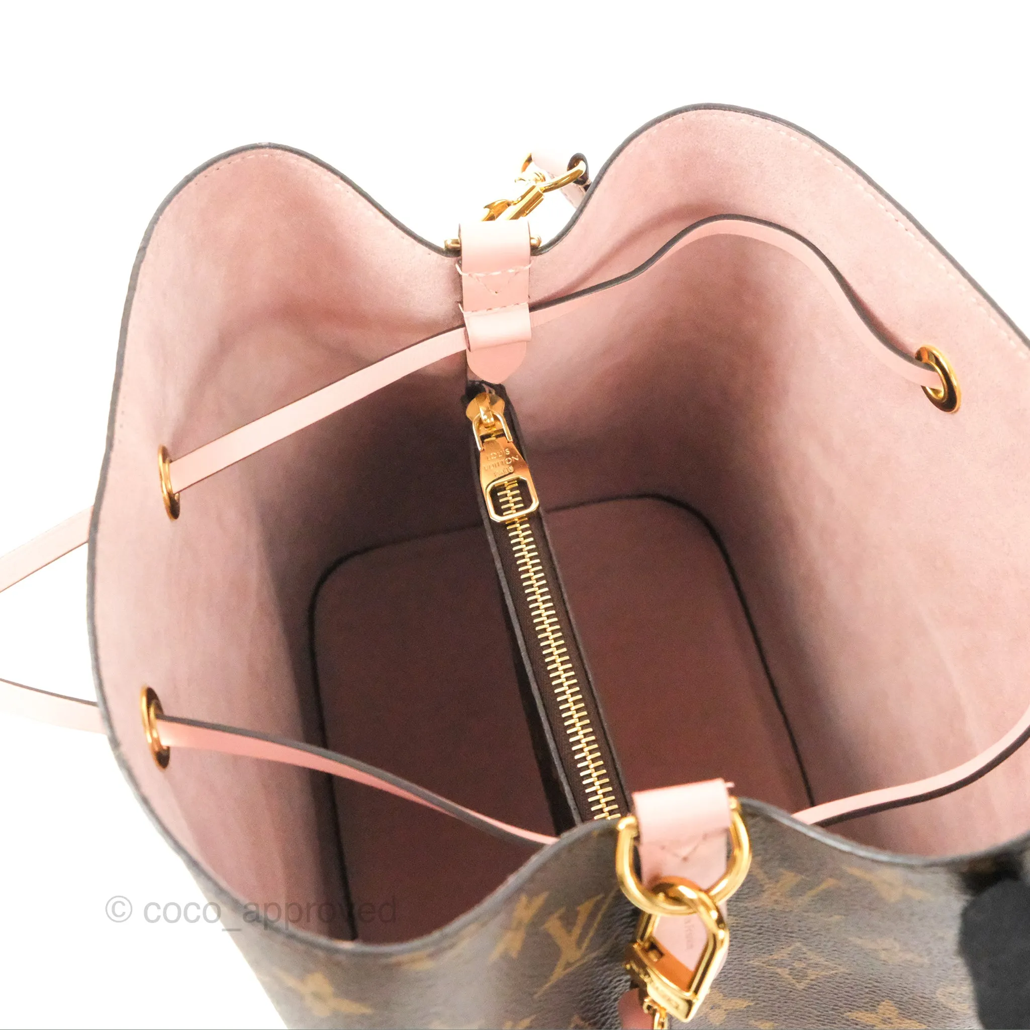 Louis Vuitton Neonoe Bucket Bag MM Monogram Canvas Rose Poudre