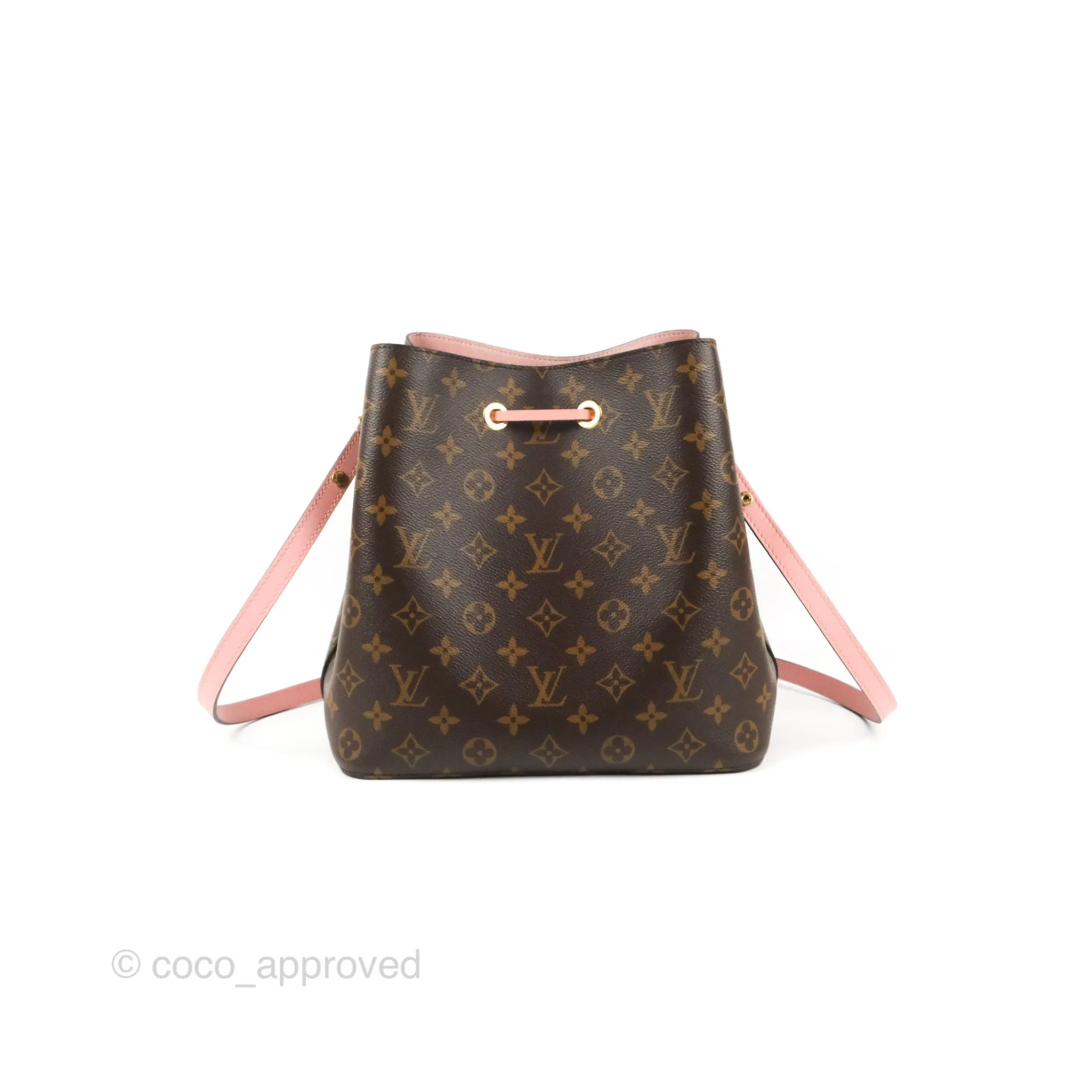 Louis Vuitton Neonoe Bucket Bag MM Monogram Canvas Rose Poudre