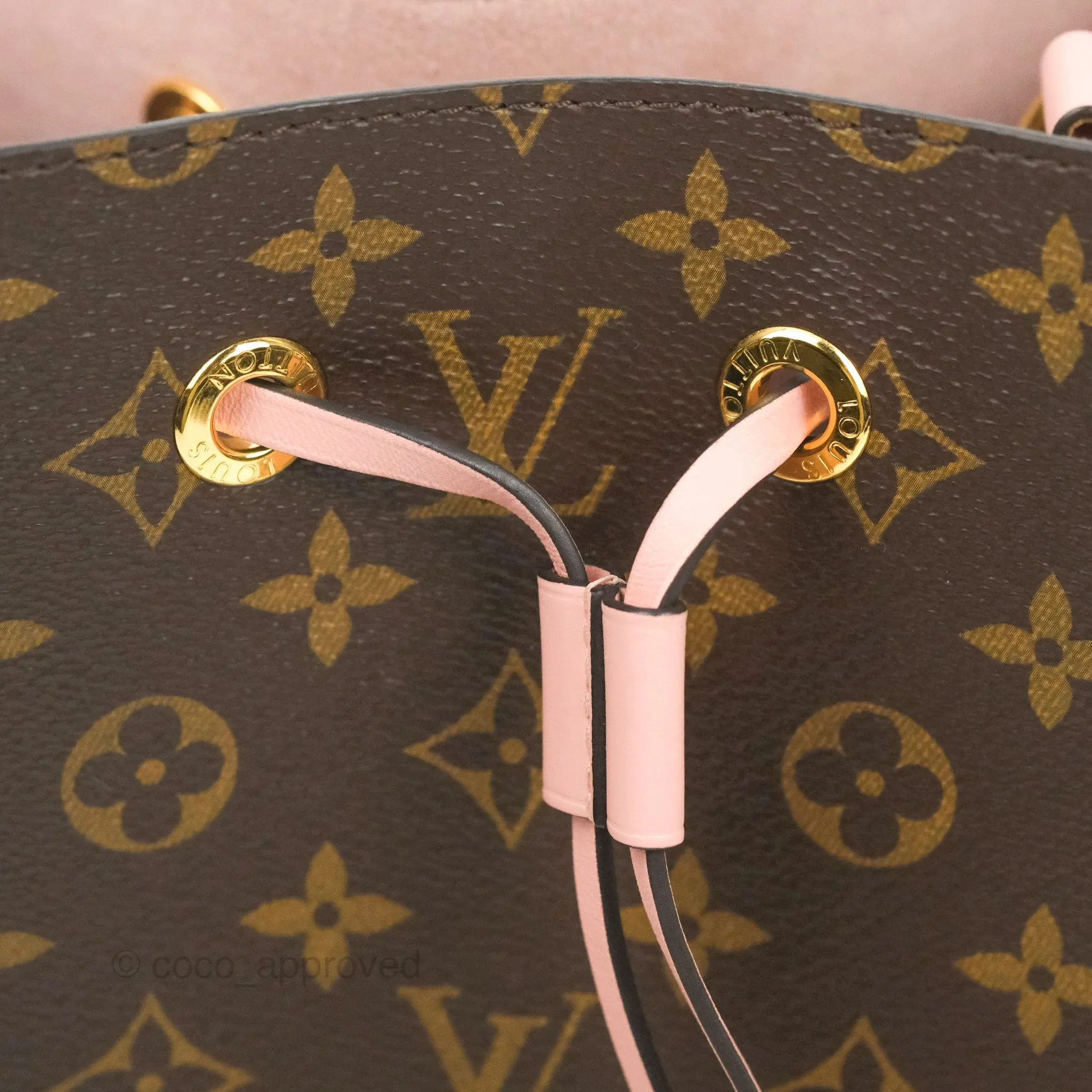 Louis Vuitton Neonoe Bucket Bag MM Monogram Canvas Rose Poudre