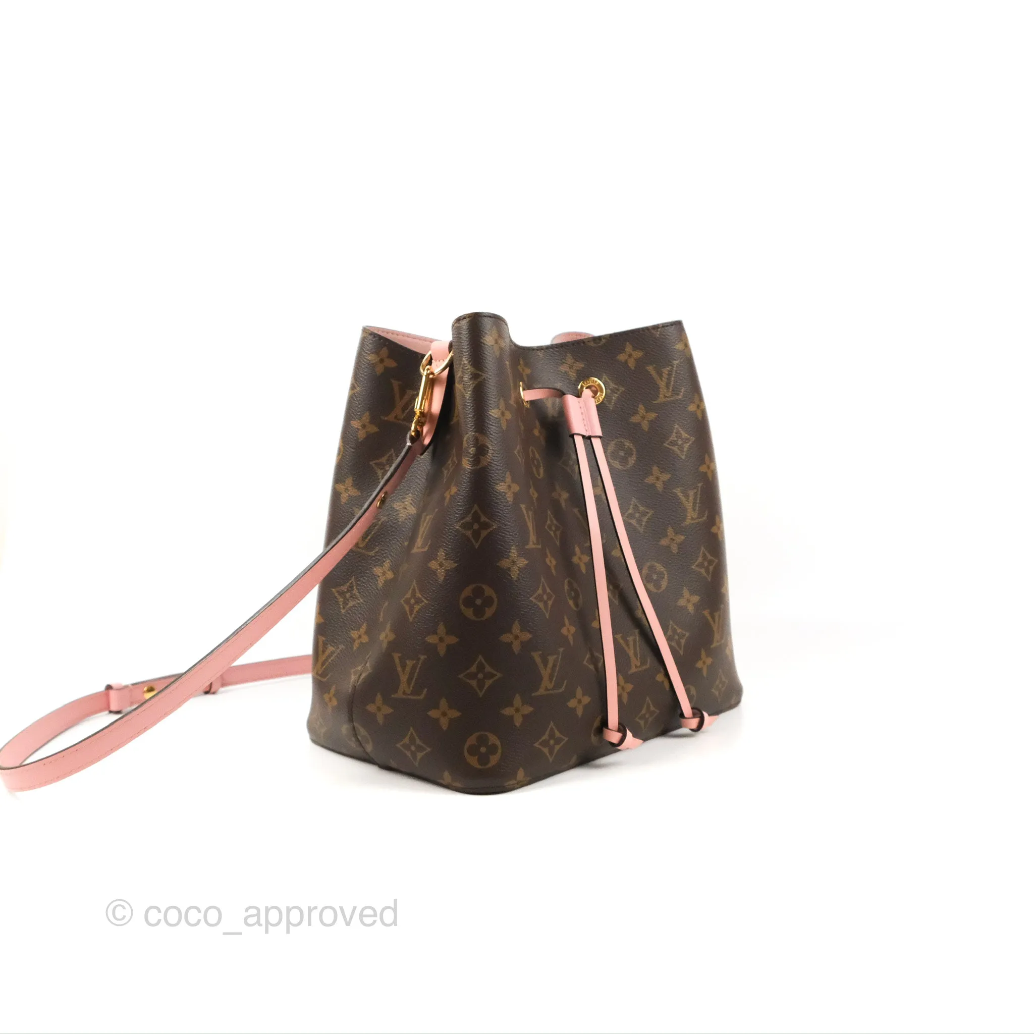 Louis Vuitton Neonoe Bucket Bag MM Monogram Canvas Rose Poudre