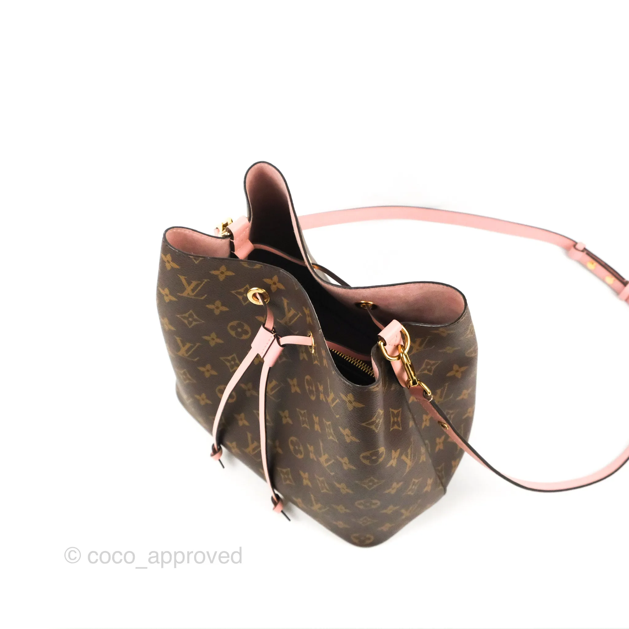 Louis Vuitton Neonoe Bucket Bag MM Monogram Canvas Rose Poudre
