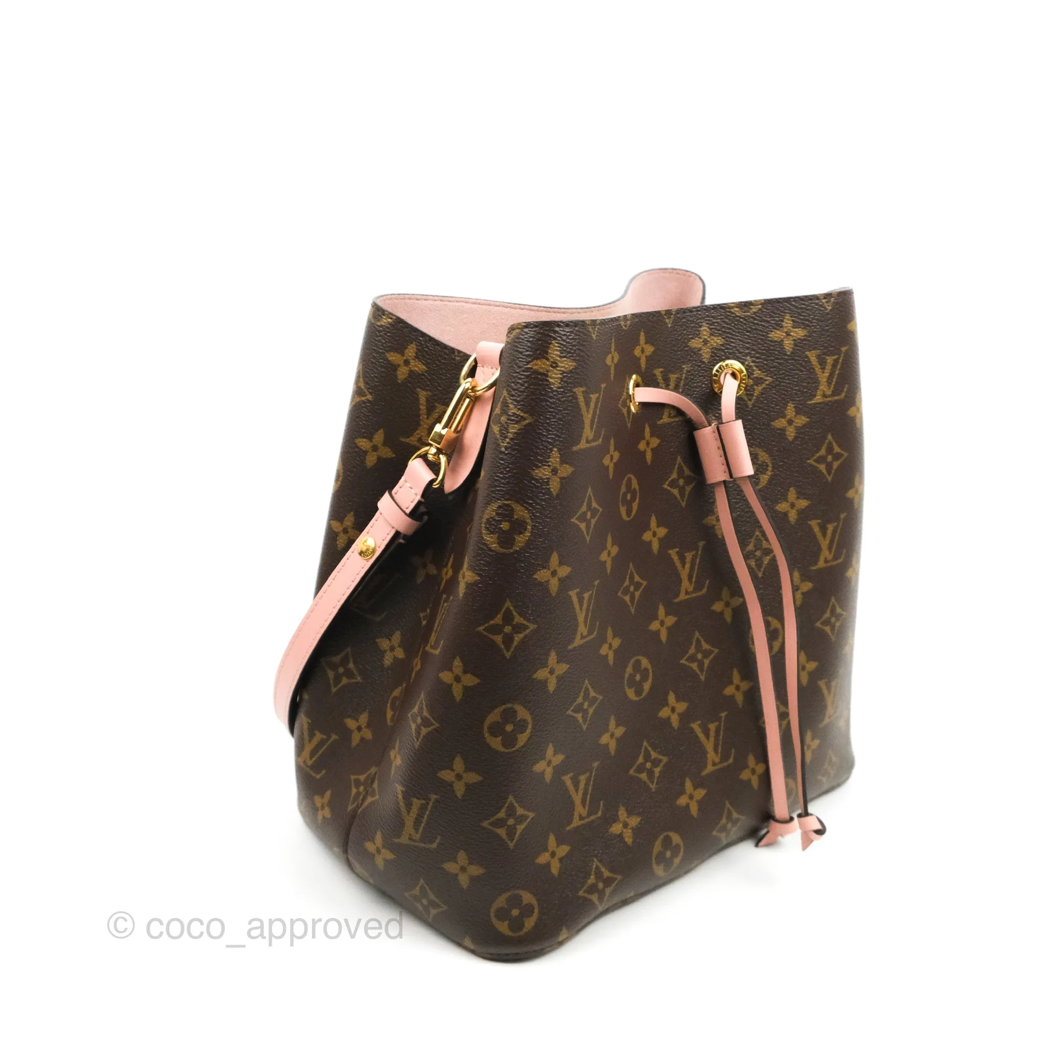 Louis Vuitton Neonoe Bucket Bag MM Monogram Canvas Rose Poudre