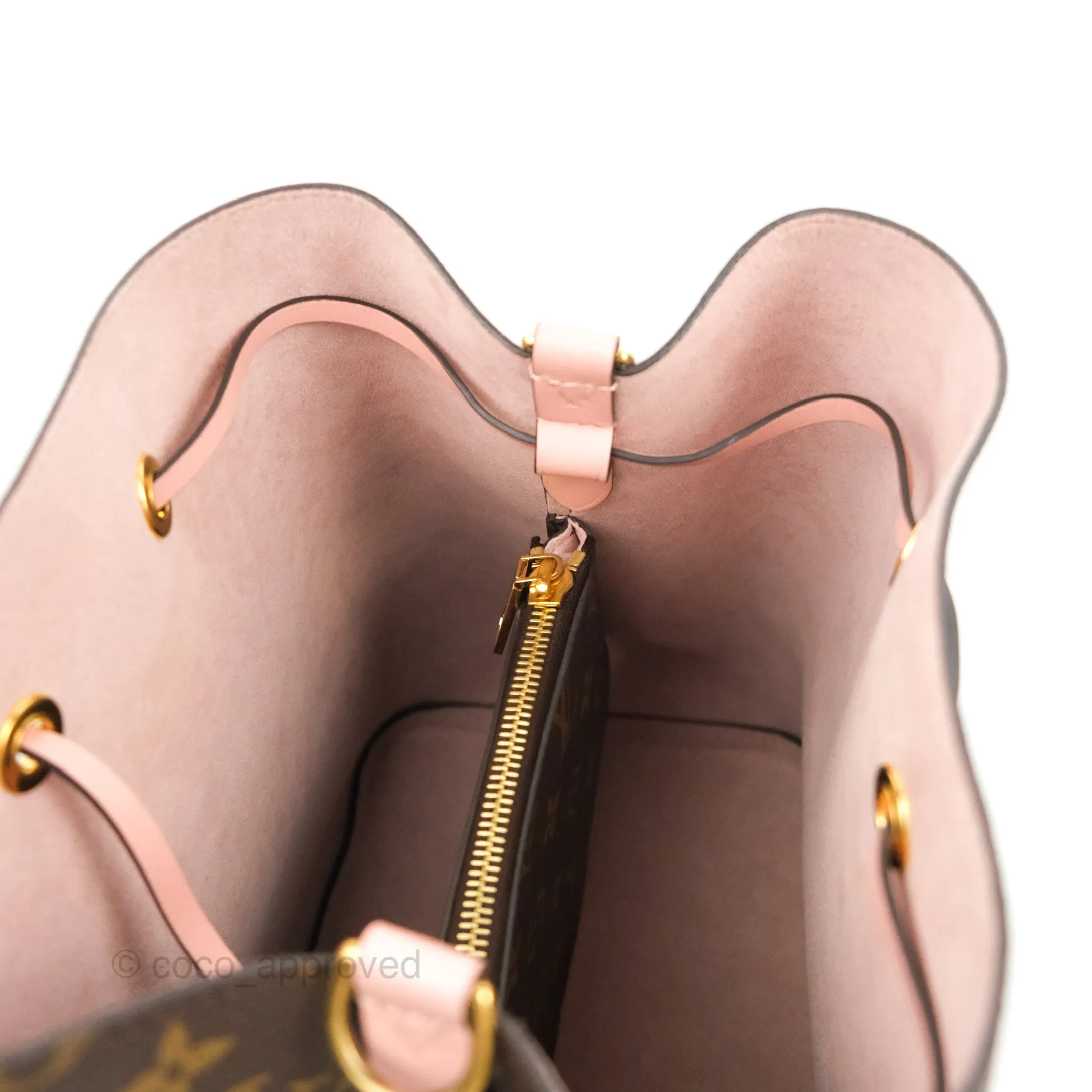 Louis Vuitton Neonoe Bucket Bag MM Monogram Canvas Rose Poudre