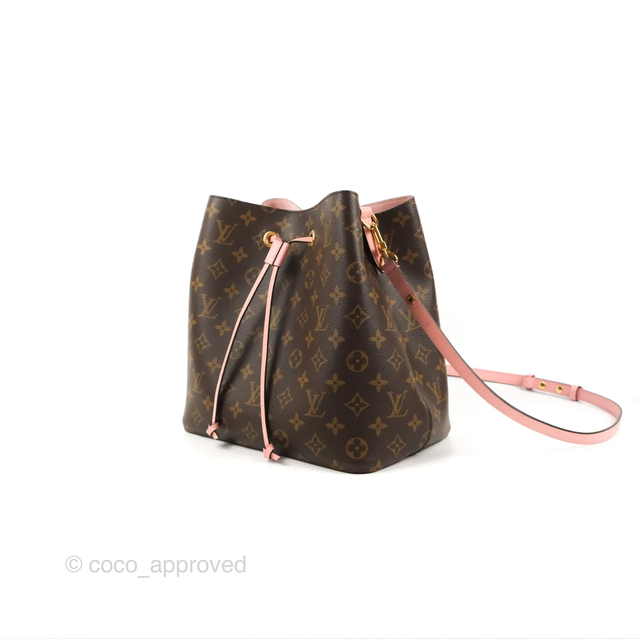 Louis Vuitton Neonoe Bucket Bag MM Monogram Canvas Rose Poudre