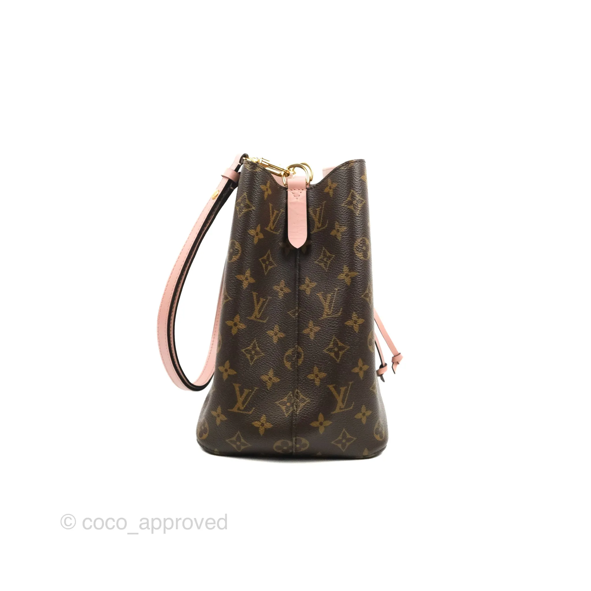 Louis Vuitton Neonoe Bucket Bag MM Monogram Canvas Rose Poudre